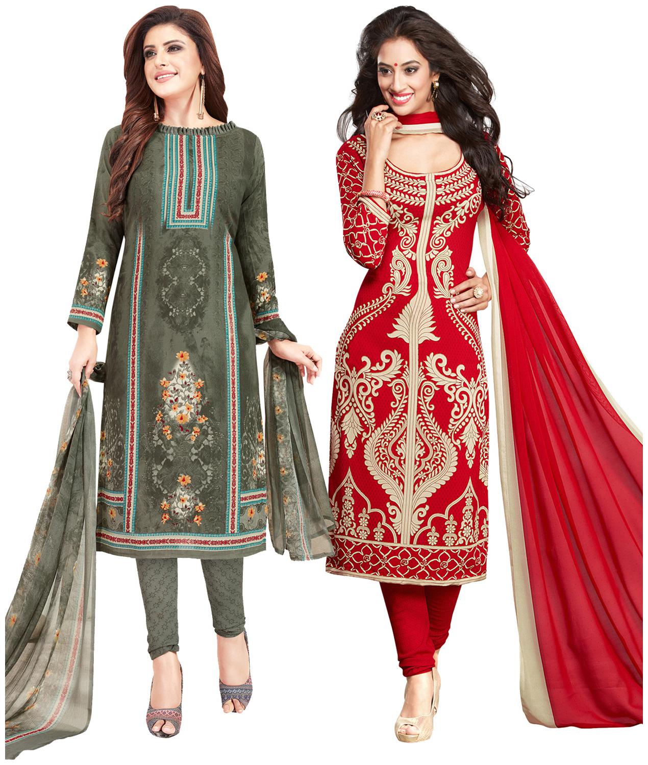 

Salwar Studio Multi Unstitched Kurta with bottom dupatta With dupatta Dress Material