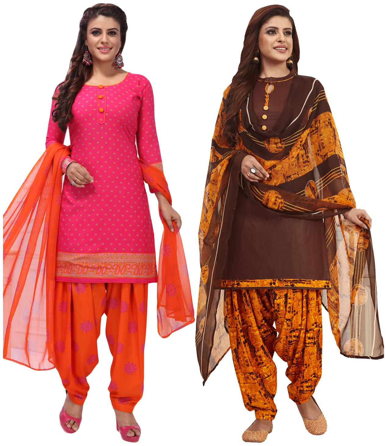 

Salwar Studio Women Crepe Printed Kurta Bottom Dupatta Multi