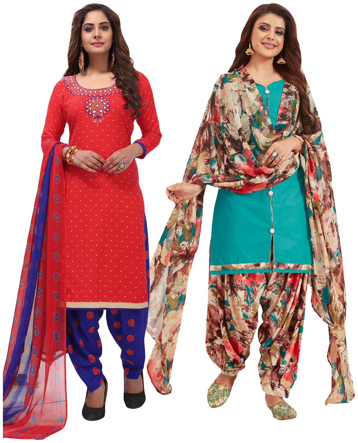 

Salwar Studio Multi Unstitched Kurta with bottom dupatta With dupatta Dress Material