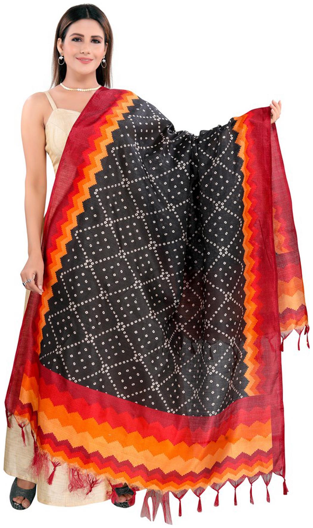 

Salwar Studio Women Blended Bandhani Black Dupatta