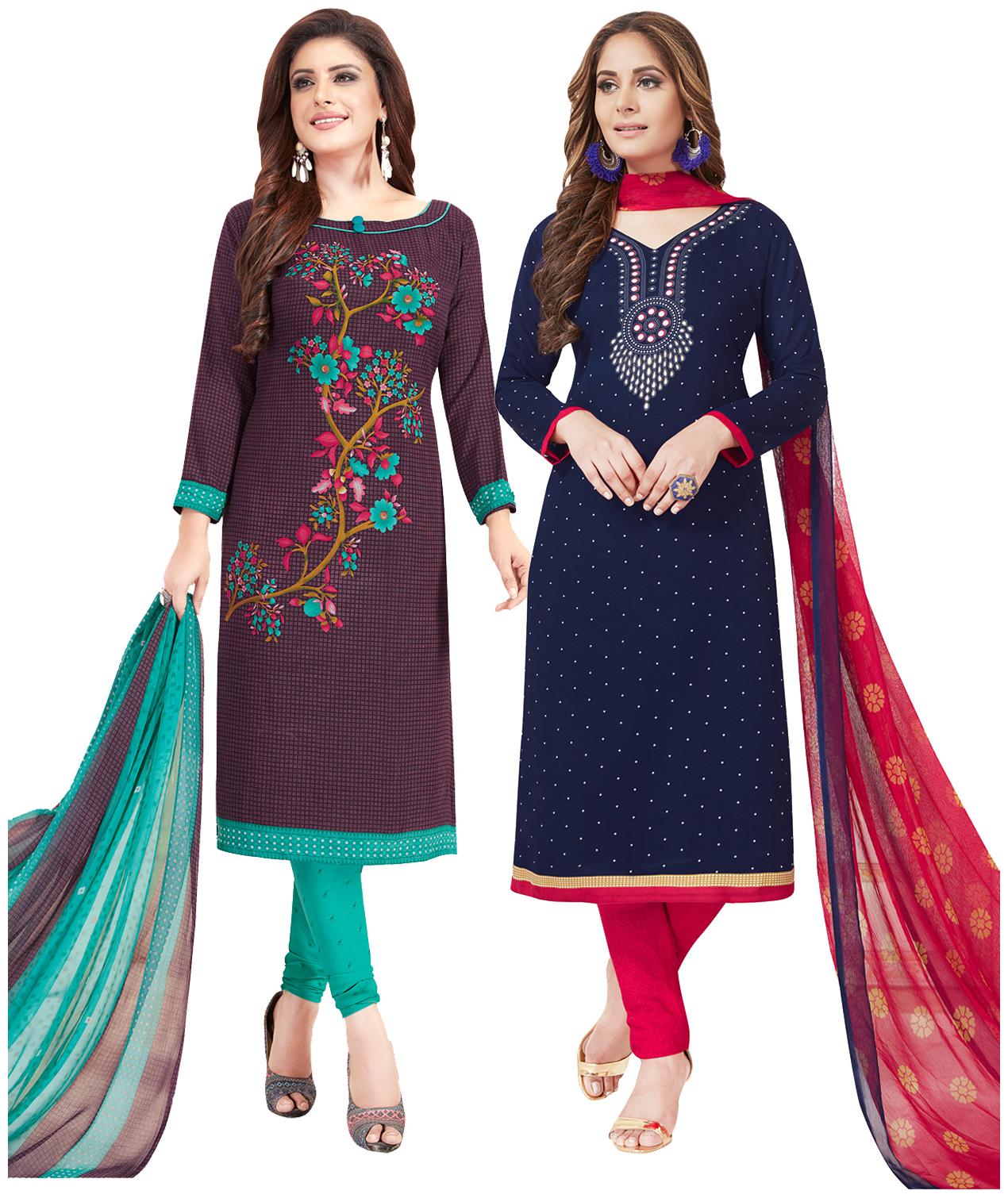 

Salwar Studio Multi Unstitched Kurta with bottom dupatta With dupatta Dress Material