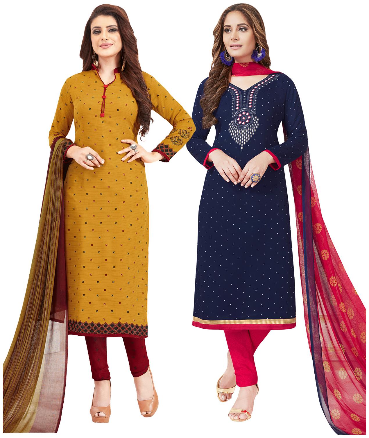 

Salwar Studio Women Crepe Printed Kurta Bottom Dupatta Multi