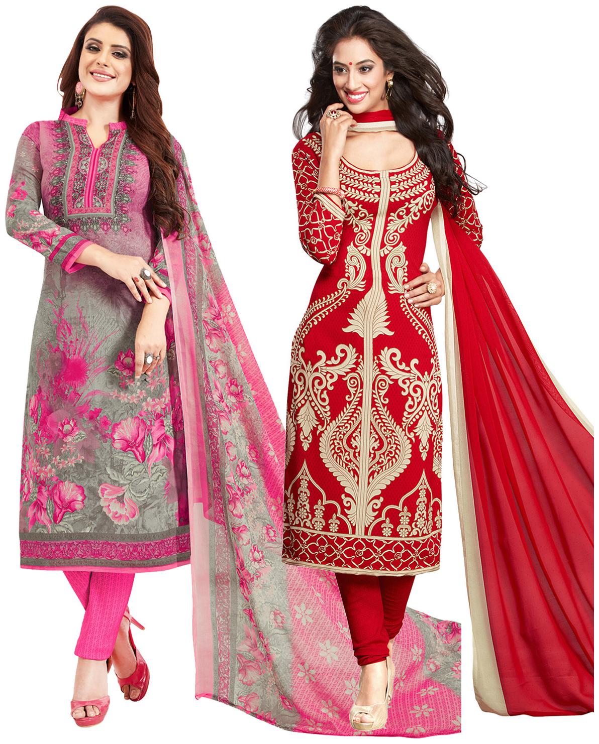 

Salwar Studio Women Crepe Printed Kurta Bottom Dupatta Multi