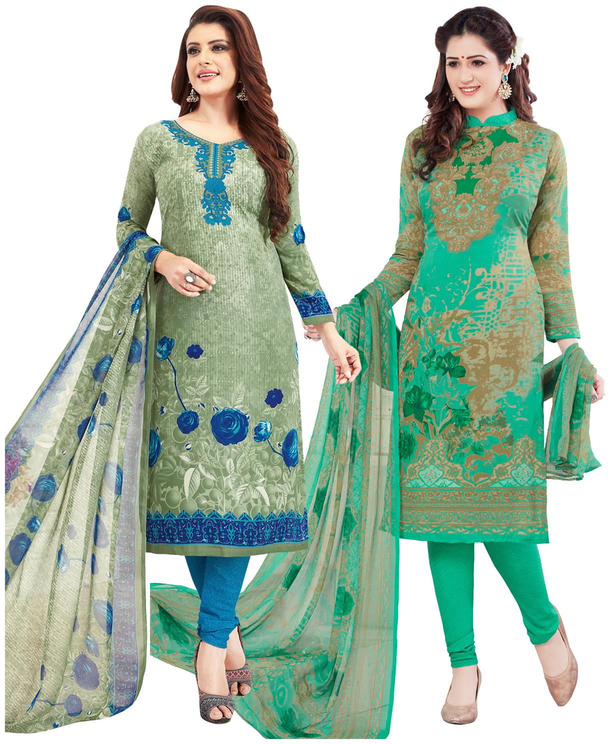 

Salwar Studio Multi Unstitched Kurta with bottom dupatta With dupatta Dress Material