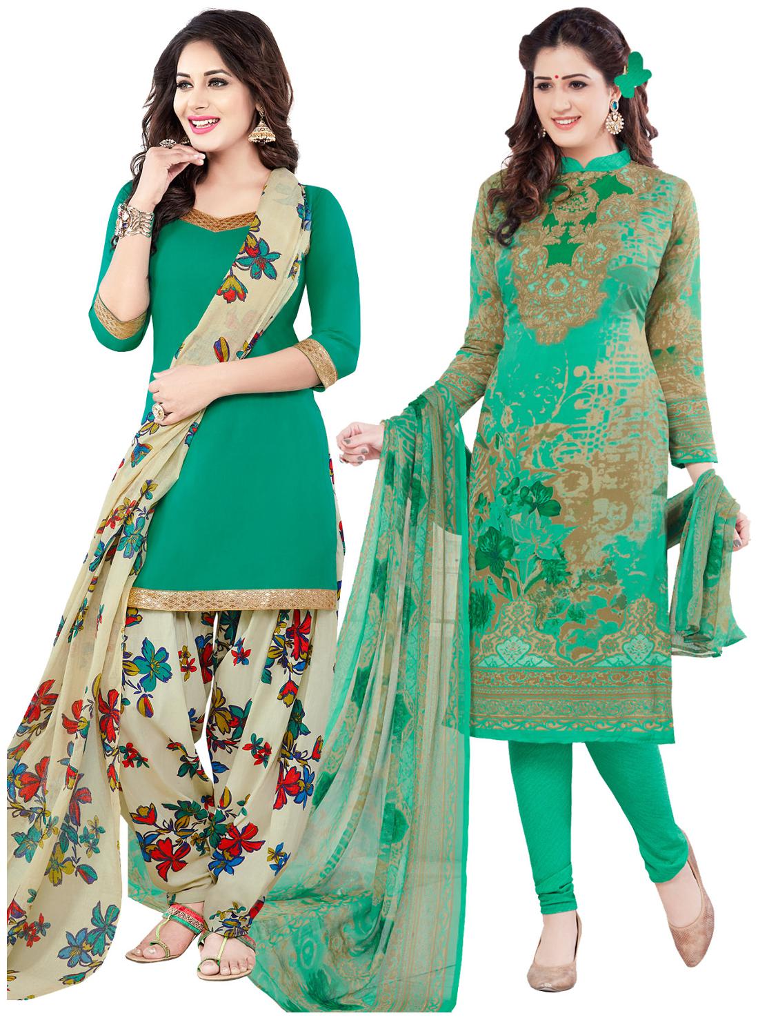 

Salwar Studio Multi Unstitched Kurta fabric With dupatta Dress Material