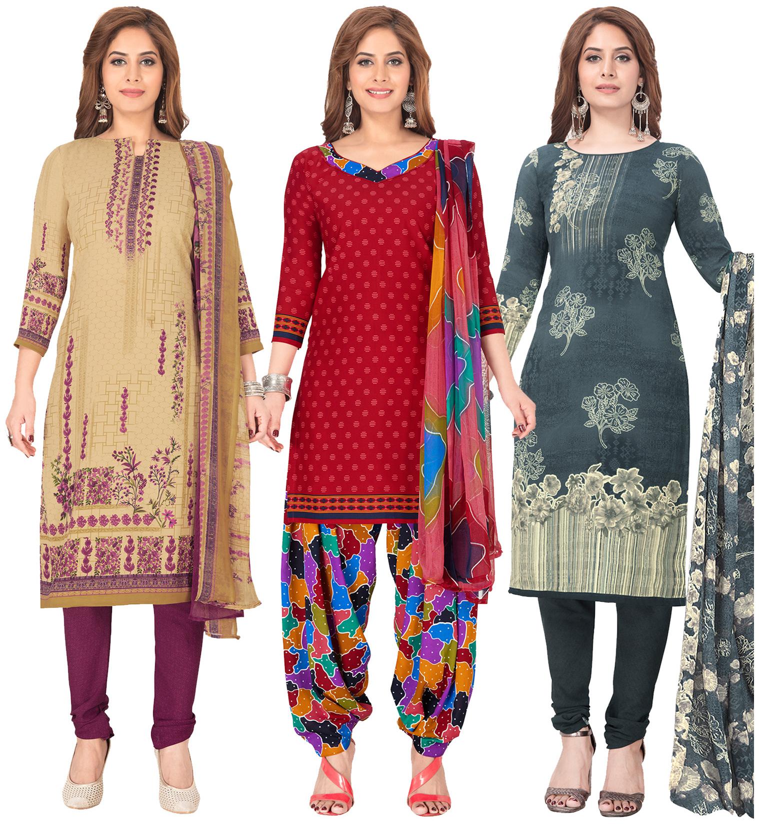 

Salwar Studio Multi Unstitched Kurta with bottom dupatta With dupatta Dress Material