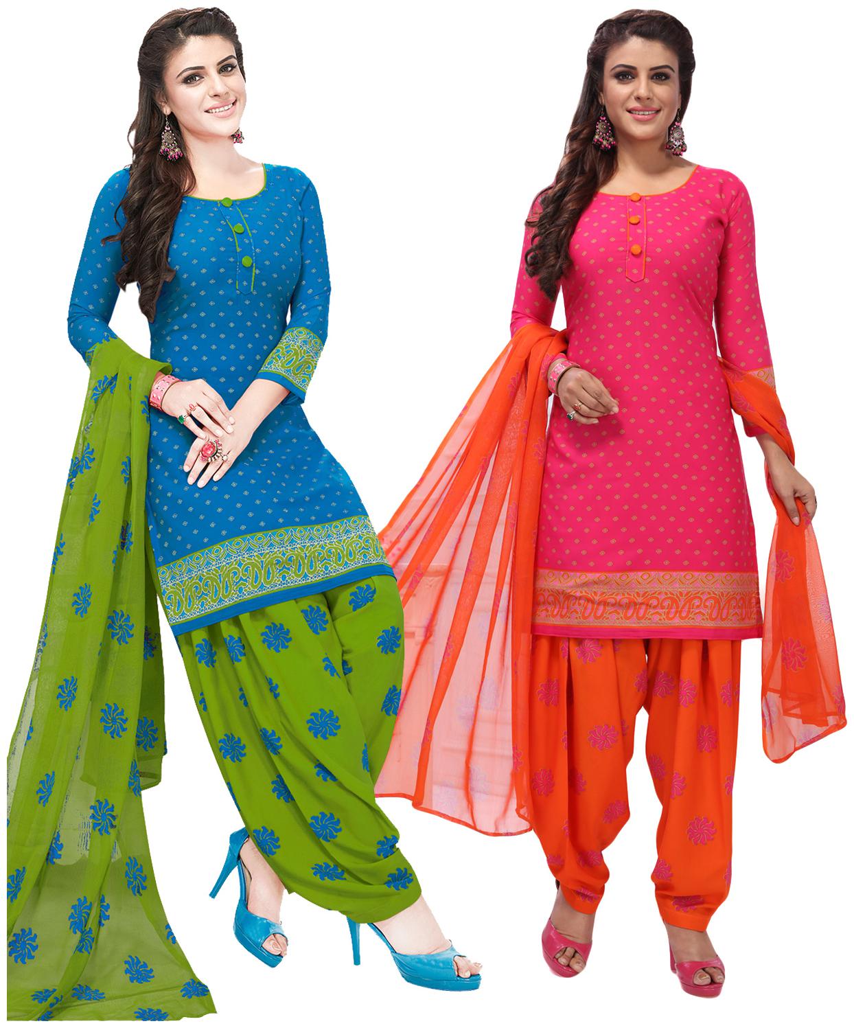 

Salwar Studio Multi Unstitched Kurta with bottom dupatta With dupatta Dress Material