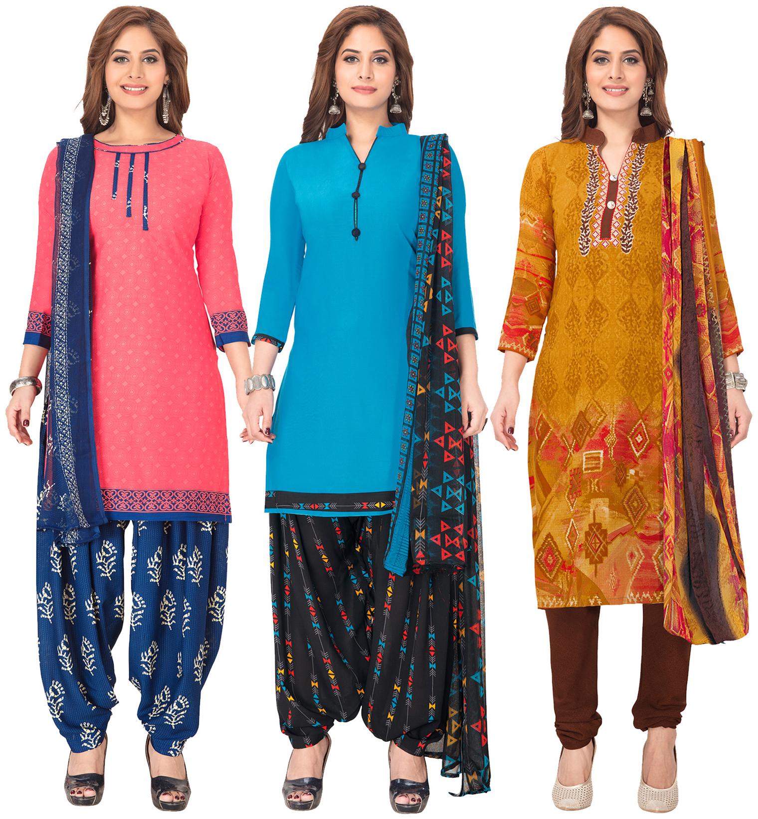 

Salwar Studio Multi Unstitched Kurta with bottom dupatta With dupatta Dress Material