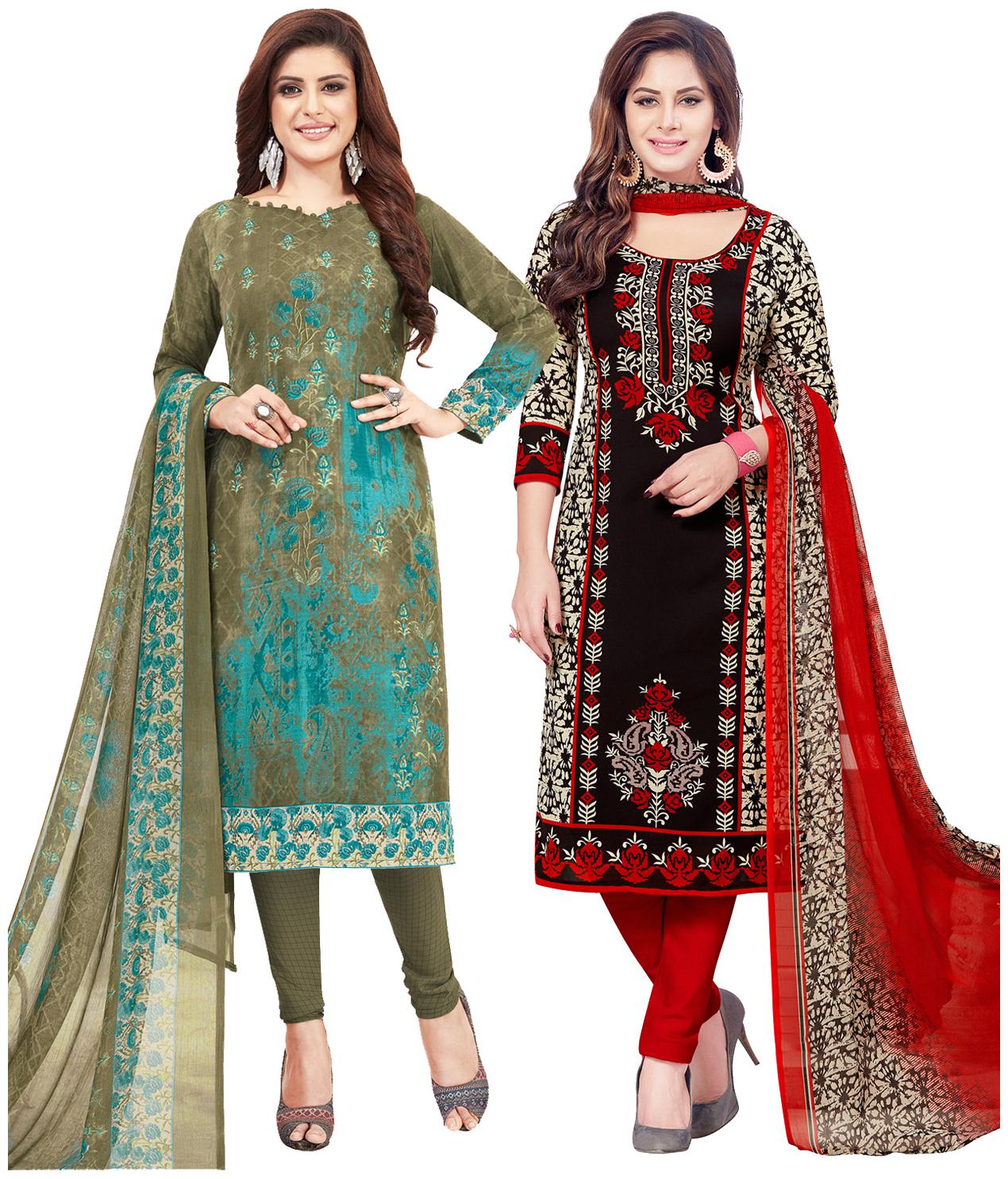 

Salwar Studio Multi Unstitched Kurta with bottom dupatta With dupatta Dress Material