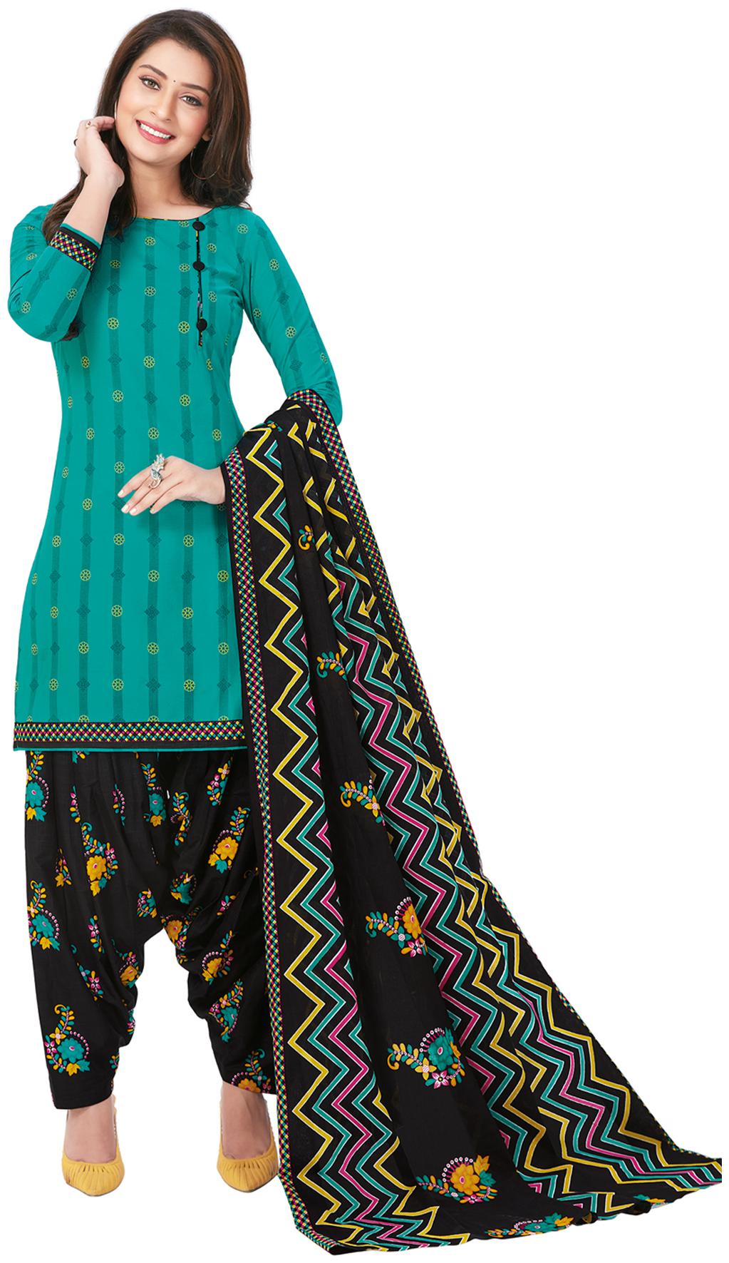 

Salwar Studio Green Unstitched Kurta with bottom dupatta With dupatta Dress Material