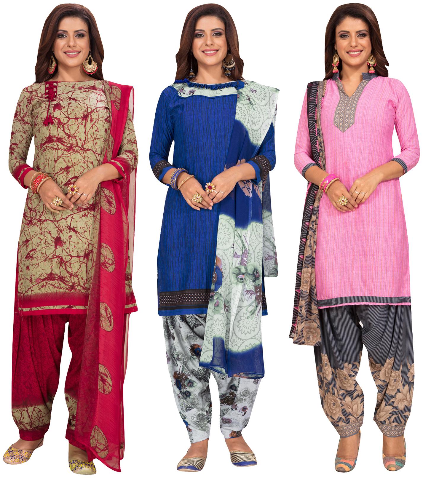 

Salwar Studio Multi Unstitched Kurta with bottom dupatta With dupatta Dress Material