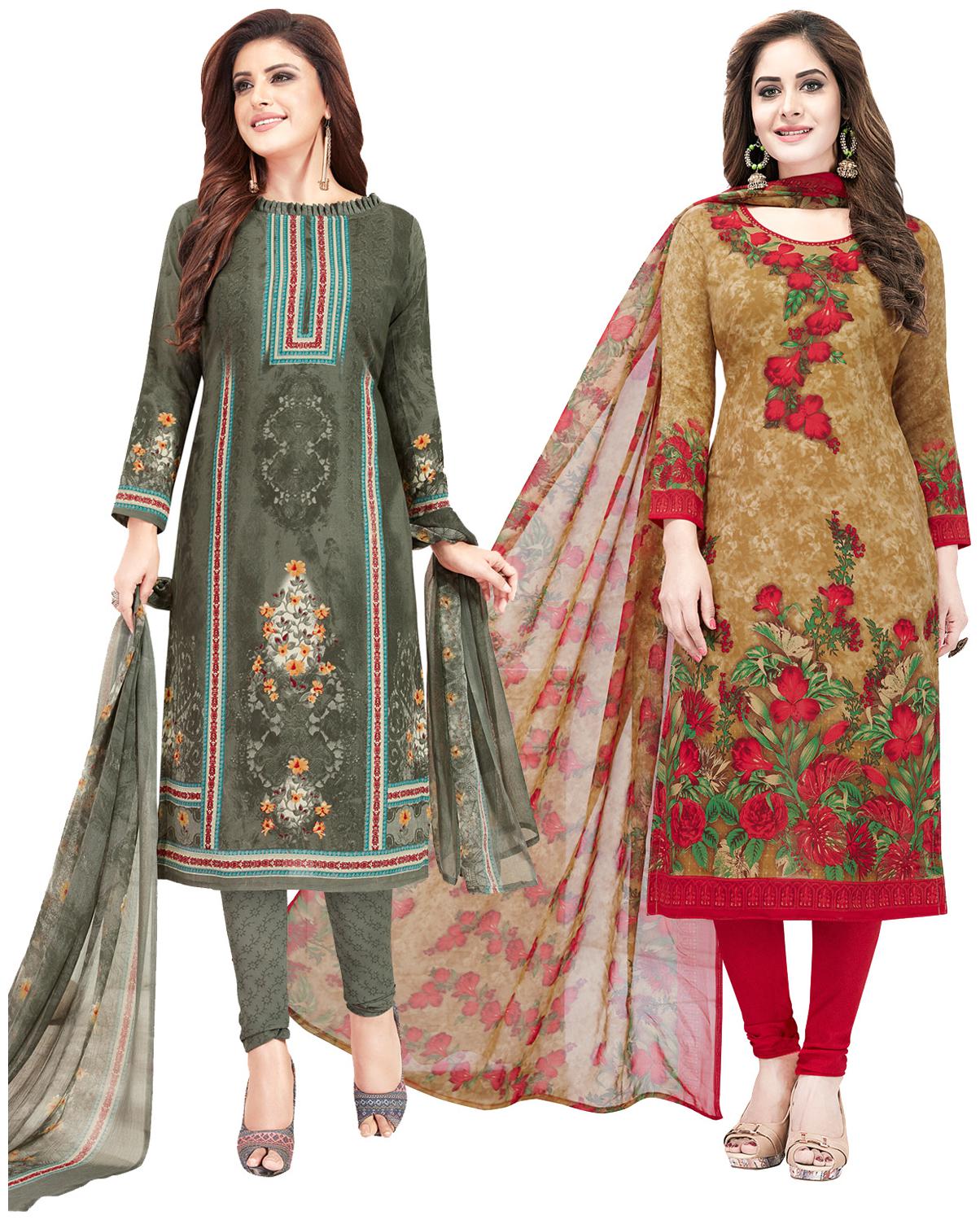 

Salwar Studio Multi Unstitched Kurta with bottom dupatta With dupatta Dress Material