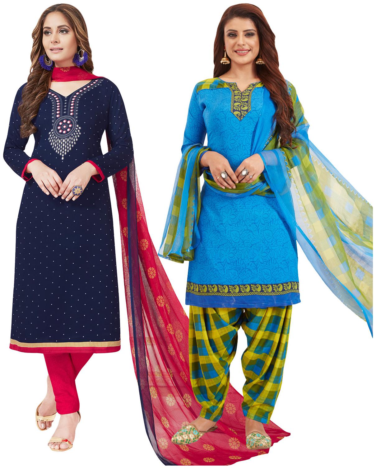 

Salwar Studio Women Crepe Printed Kurta Bottom Dupatta Multi