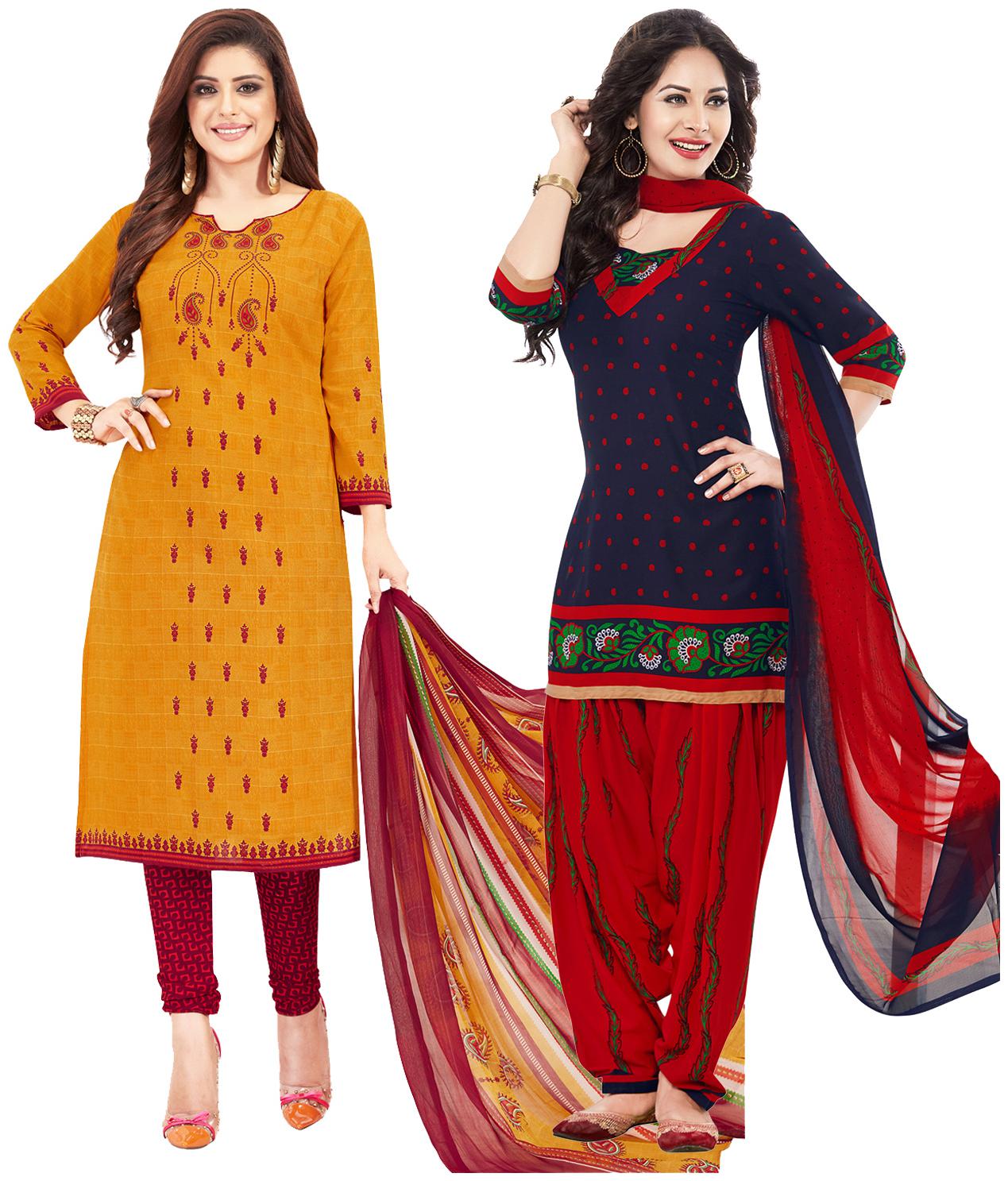 

Salwar Studio Multi Unstitched Kurta with bottom dupatta With dupatta Dress Material