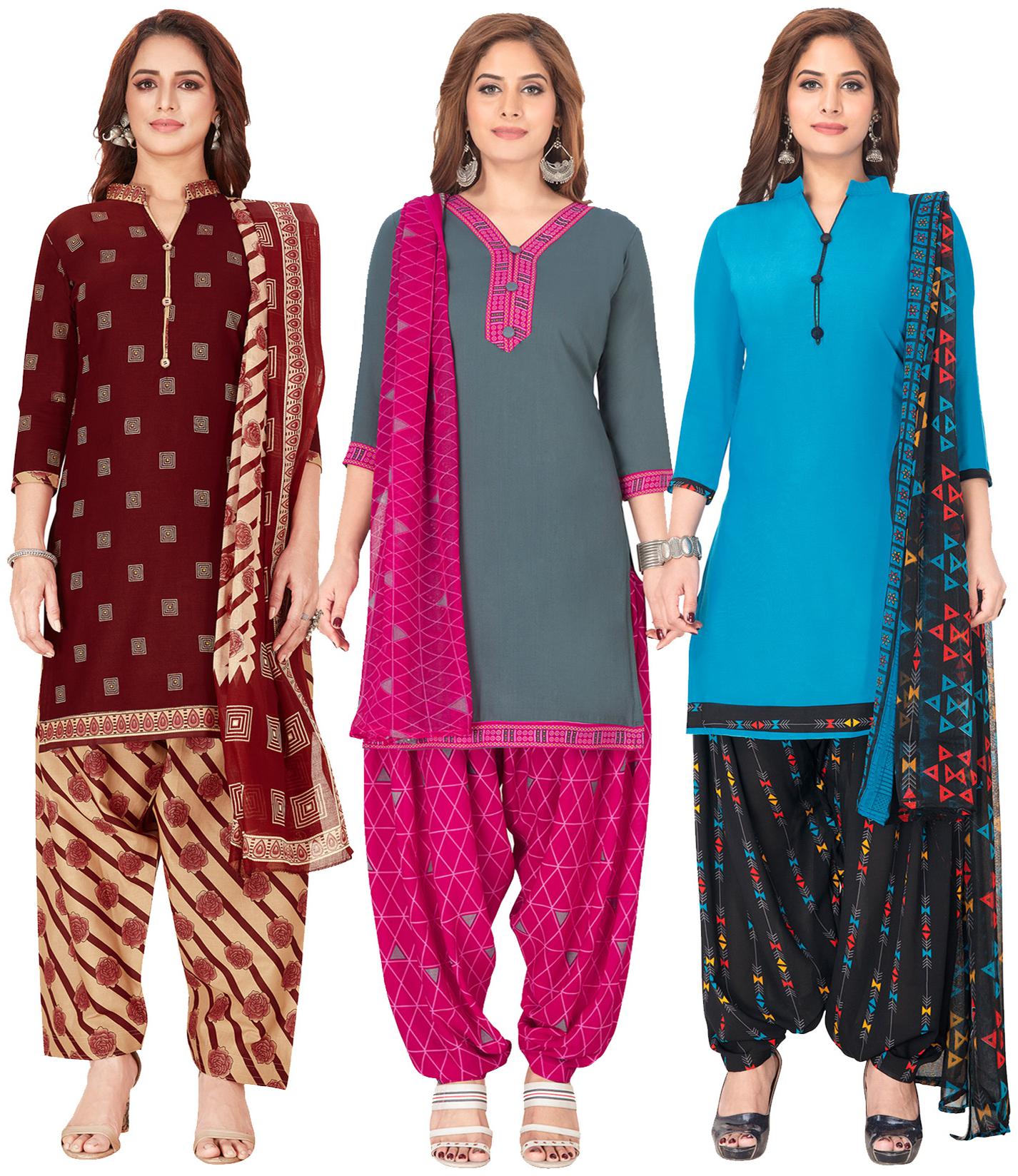 

Salwar Studio Multi Unstitched Kurta with bottom dupatta With dupatta Dress Material