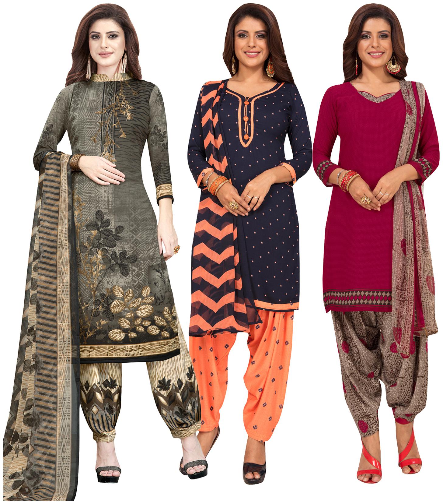 

Salwar Studio Multi Unstitched Kurta with bottom dupatta With dupatta Dress Material