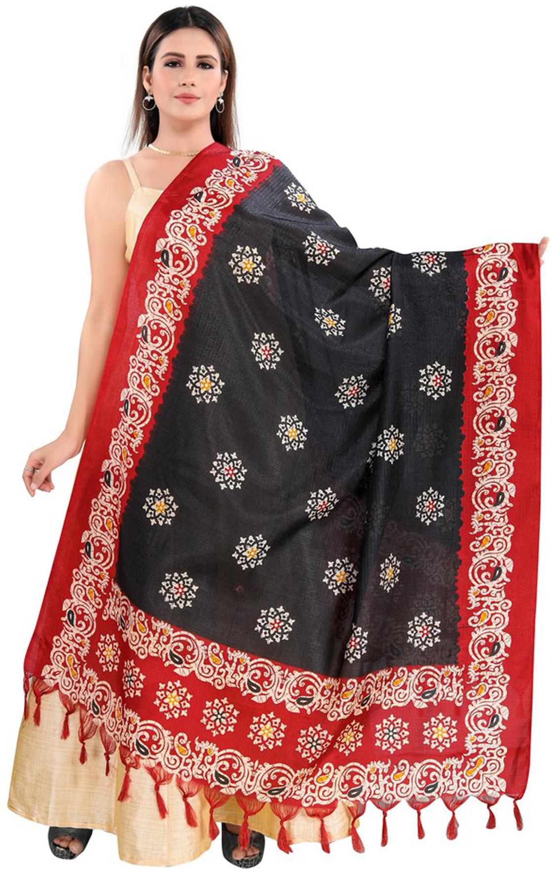 

Salwar Studio Women Blended Floral Black Dupatta