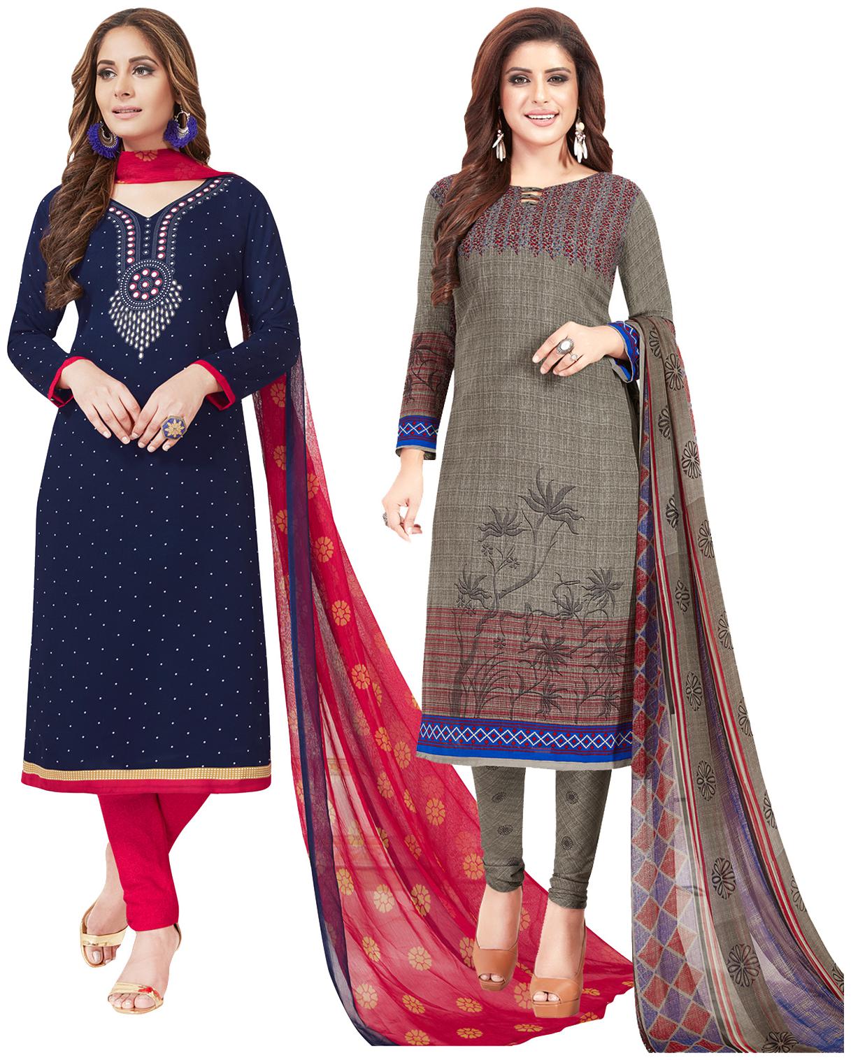 

Salwar Studio Multi Unstitched Kurta with bottom dupatta With dupatta Dress Material