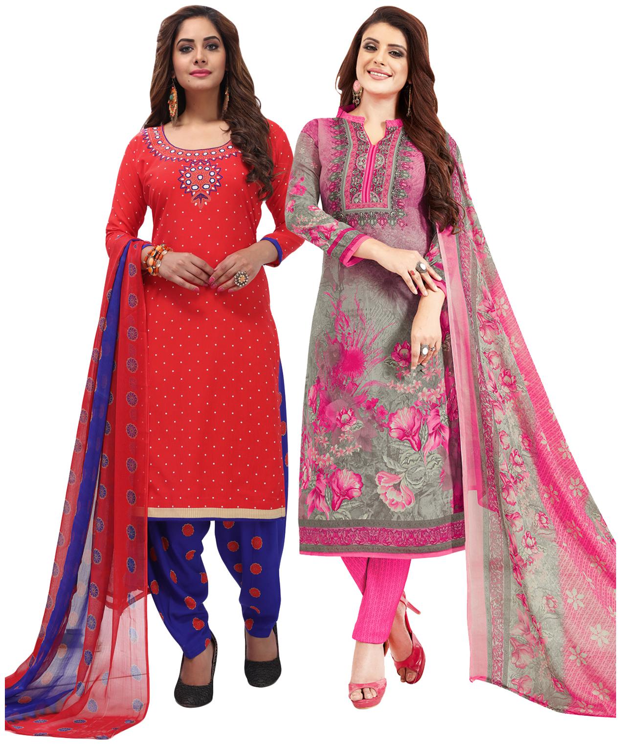 

Salwar Studio Multi Unstitched Kurta with bottom dupatta With dupatta Dress Material