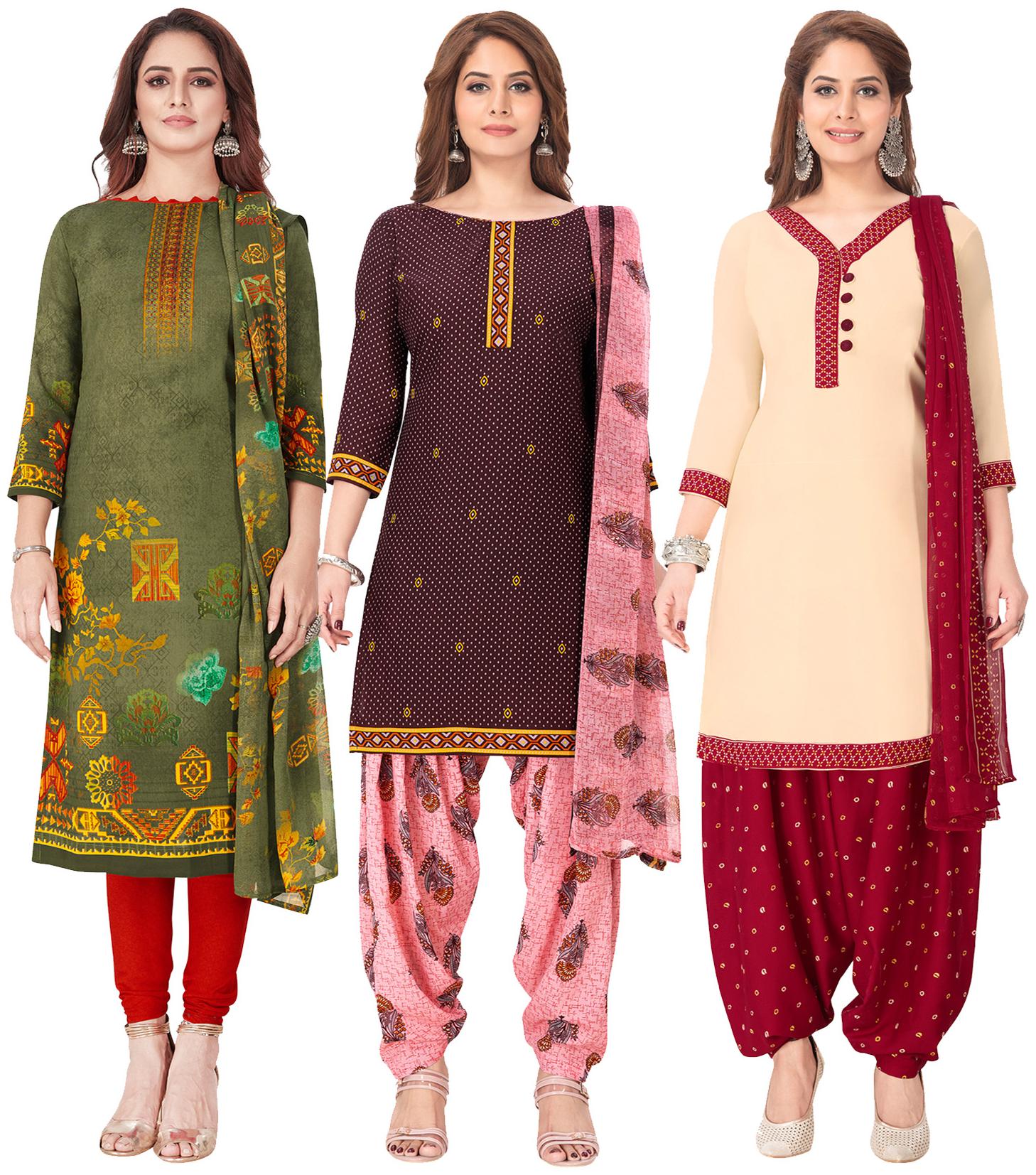 

Salwar Studio Multi Unstitched Kurta with bottom dupatta With dupatta Dress Material