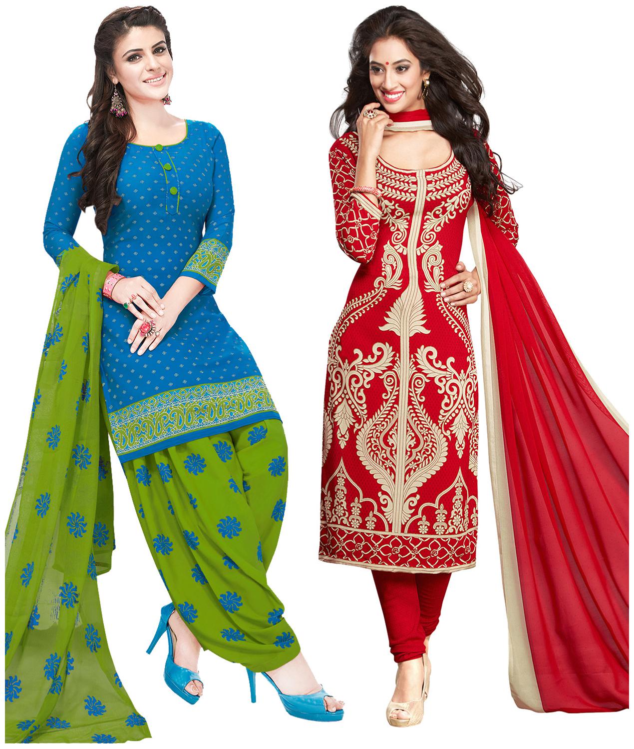 

Salwar Studio Multi Unstitched Kurta with bottom dupatta With dupatta Dress Material