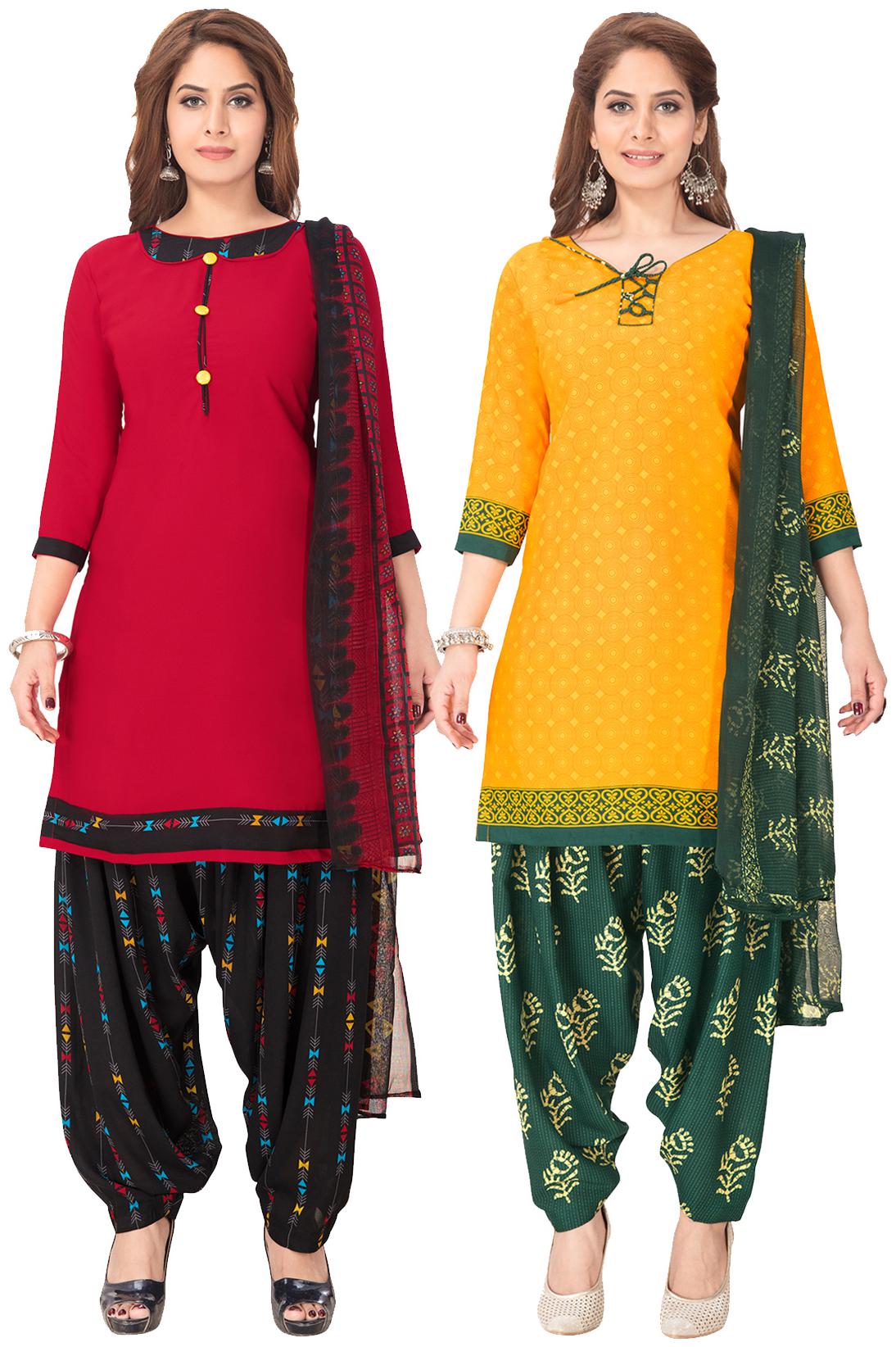 

Salwar Studio Multi Unstitched Kurta with bottom dupatta With dupatta Dress Material