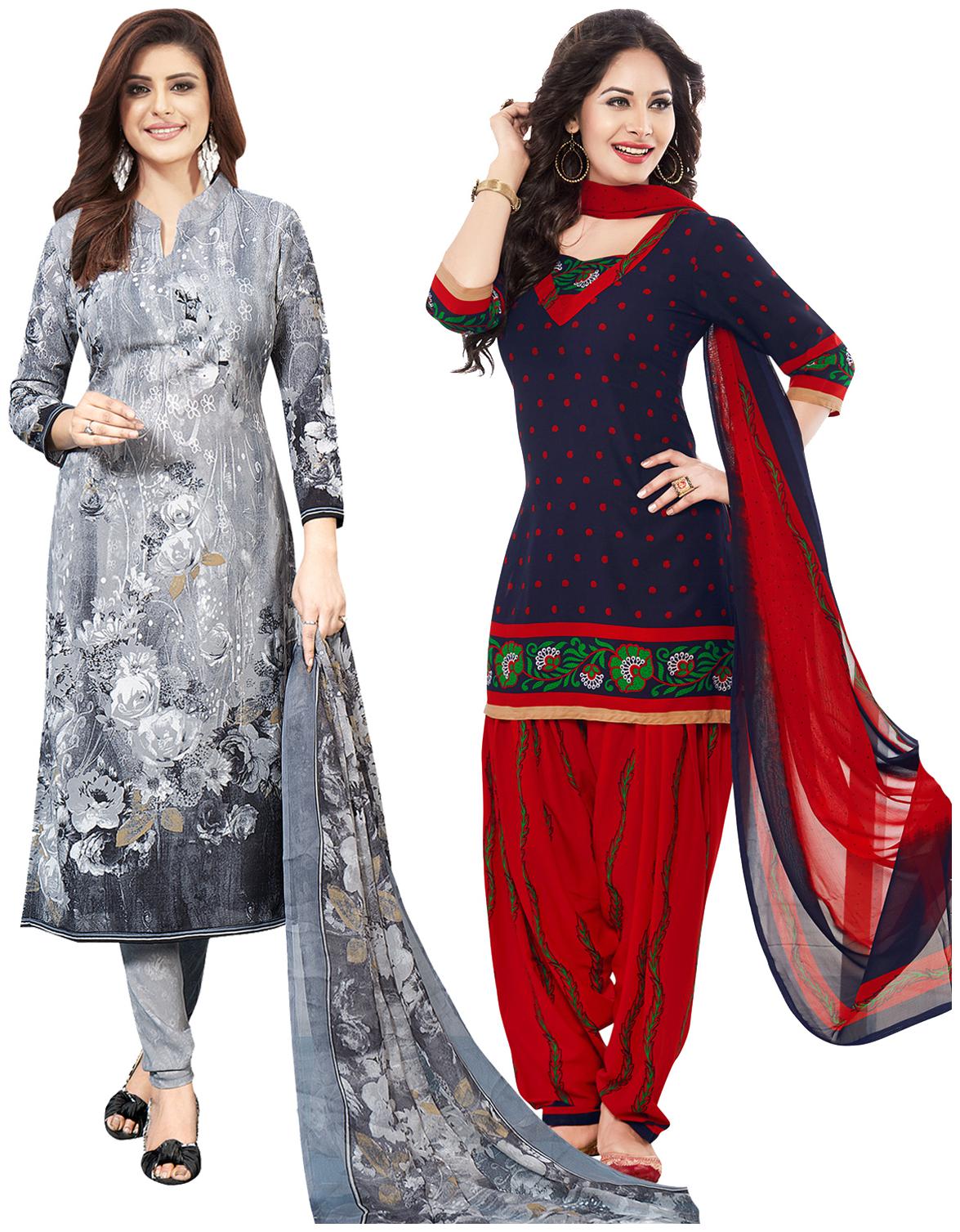 

Salwar Studio Multi Unstitched Kurta with bottom dupatta With dupatta Dress Material