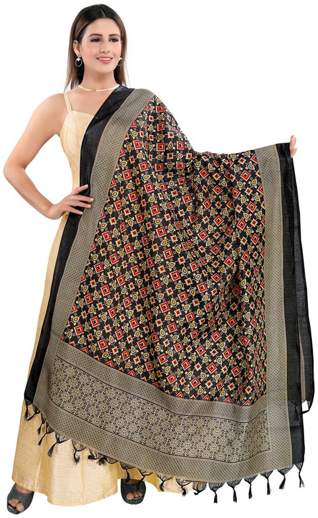 

Salwar Studio Women Blended Printed Black Dupatta