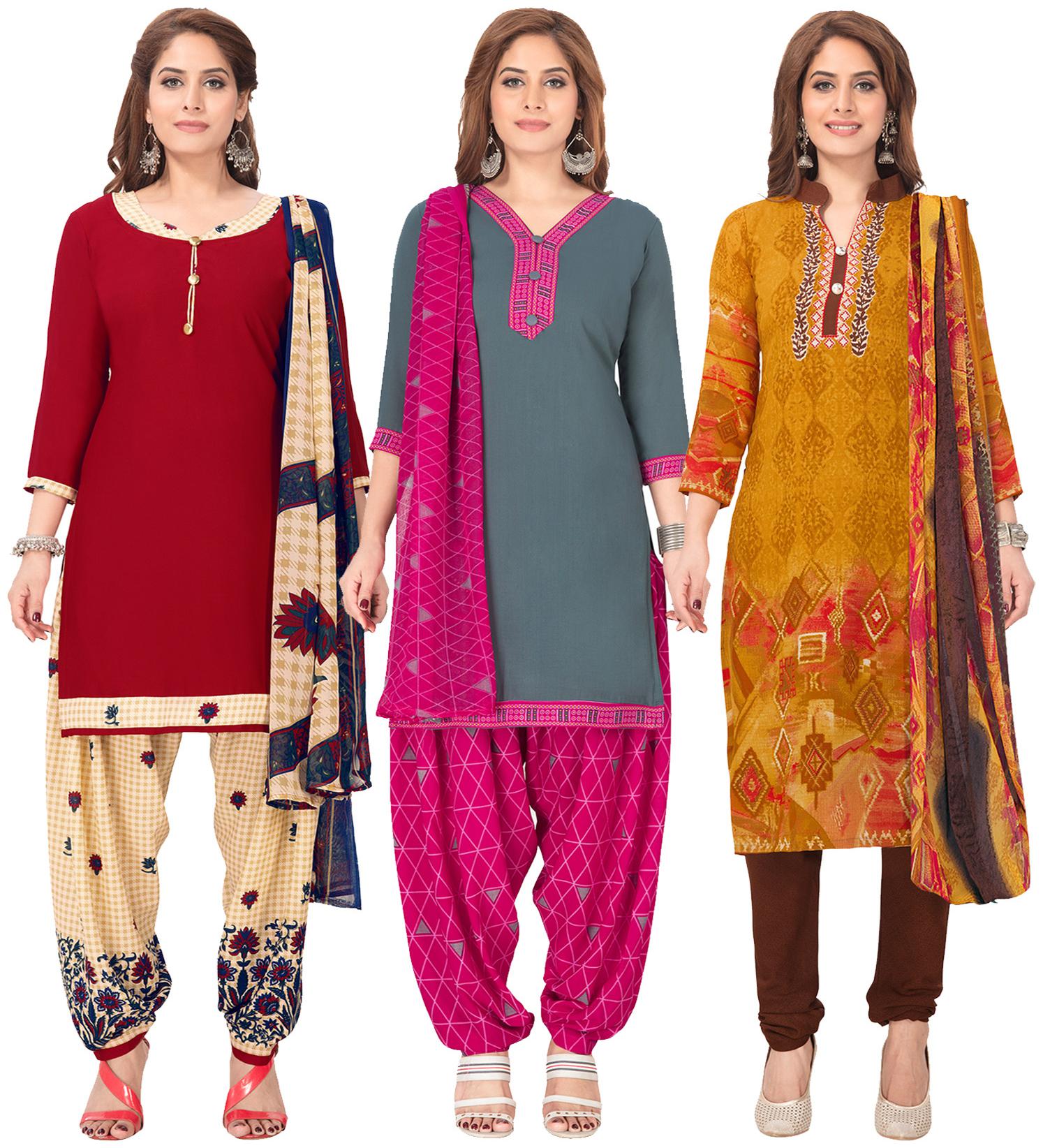 

Salwar Studio Multi Unstitched Kurta with bottom dupatta With dupatta Dress Material