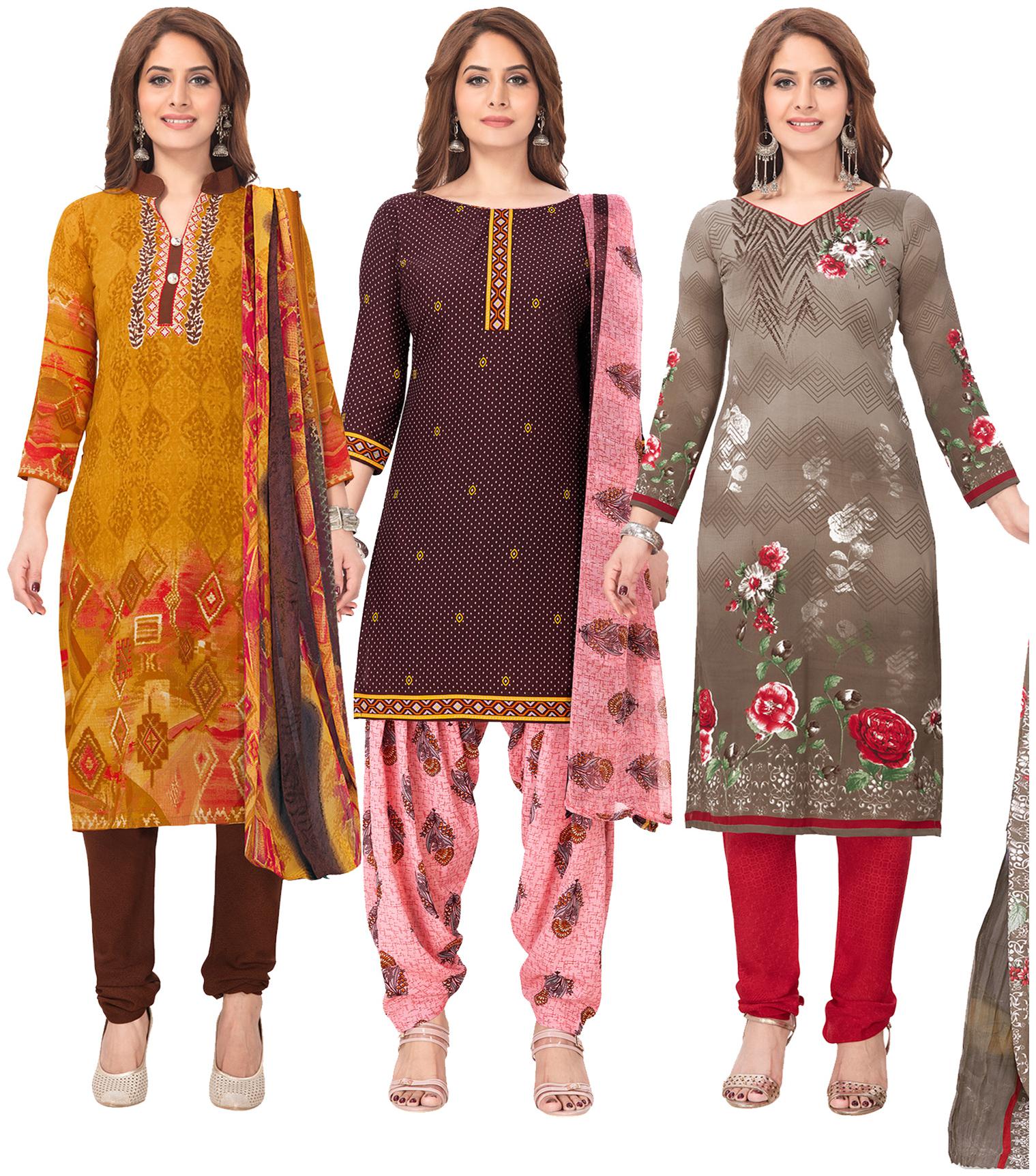 

Salwar Studio Multi Unstitched Kurta with bottom dupatta With dupatta Dress Material