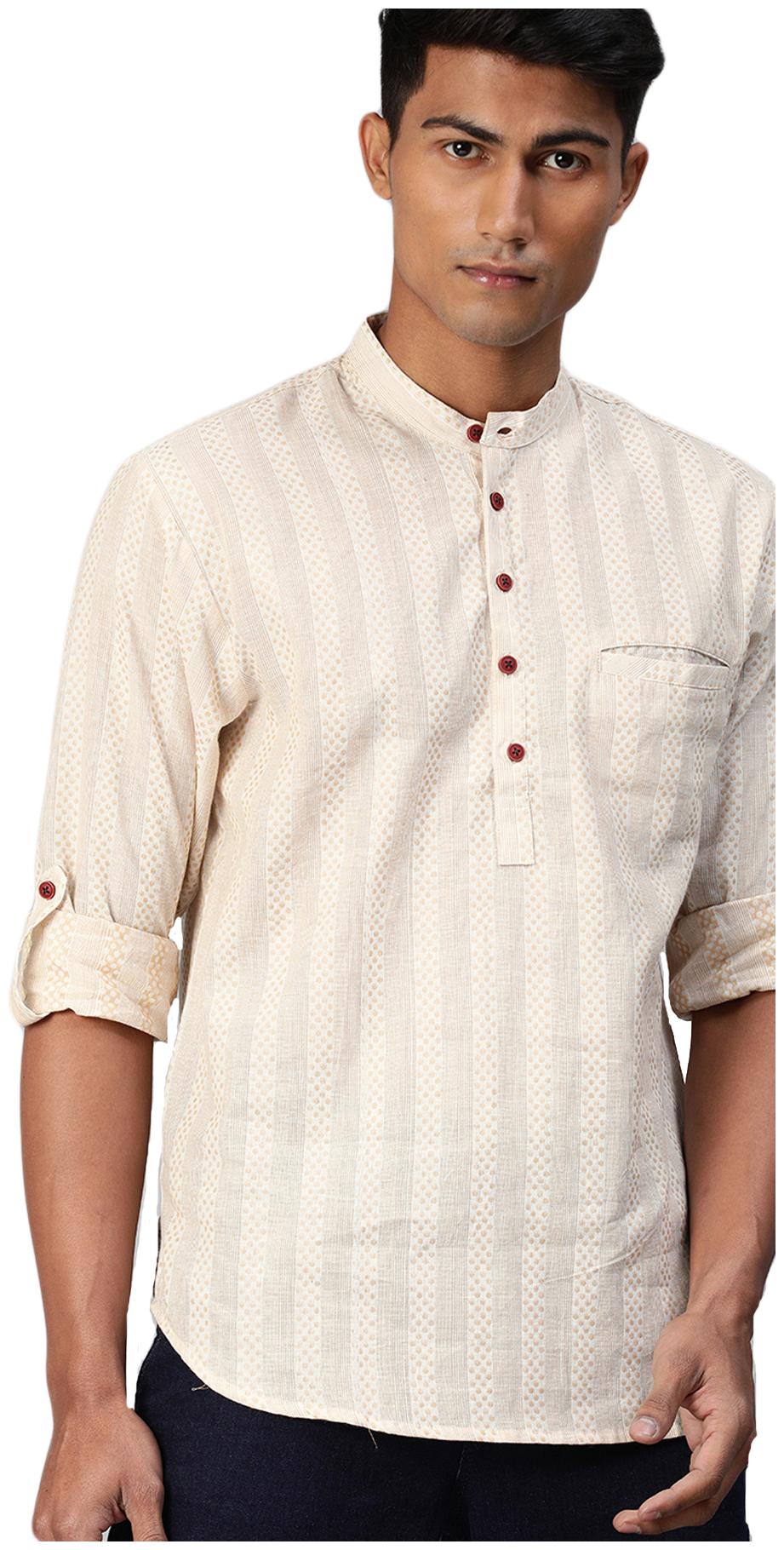 

Salwar Studio Men Beige Regular Fit Kurta