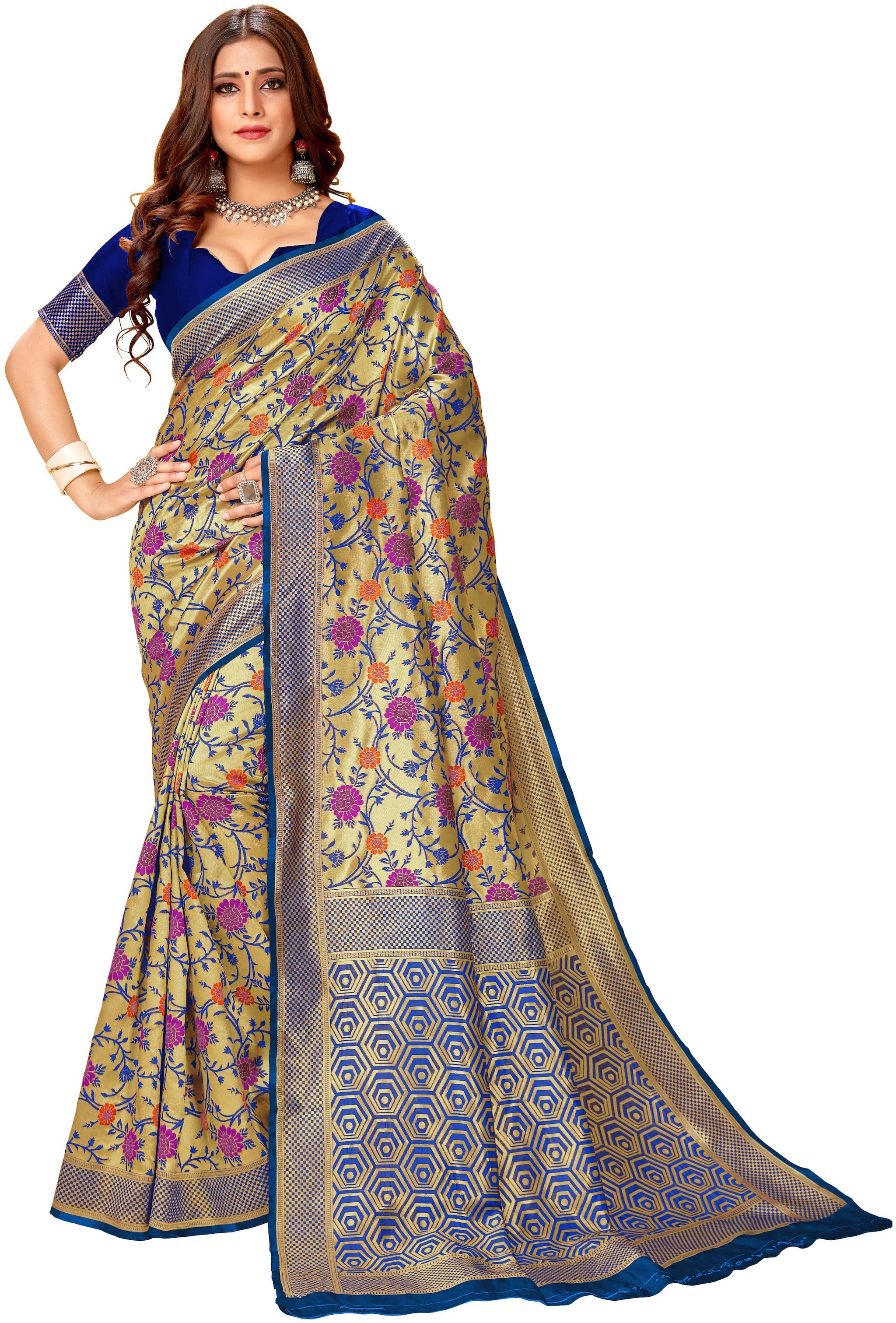 

Samvegi Creation Woven Banarasi Silk Saree Beige