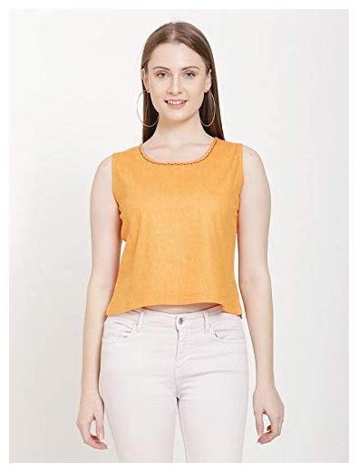 

Sanadi Women Solid Regular top - Orange