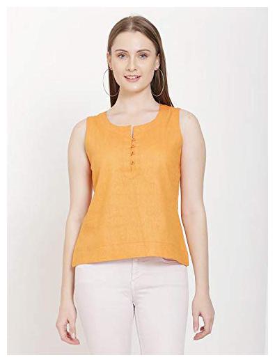

Sanadi Women Solid Regular top - Orange