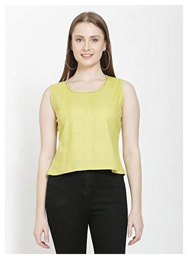 

Sanadi Women Solid Regular top - Green