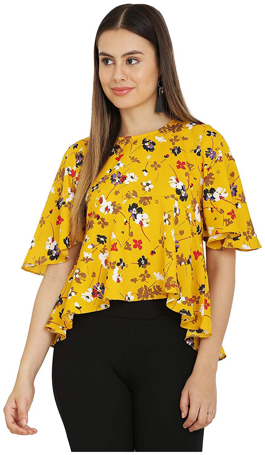 

Sanadi Women Floral Regular top - Yellow