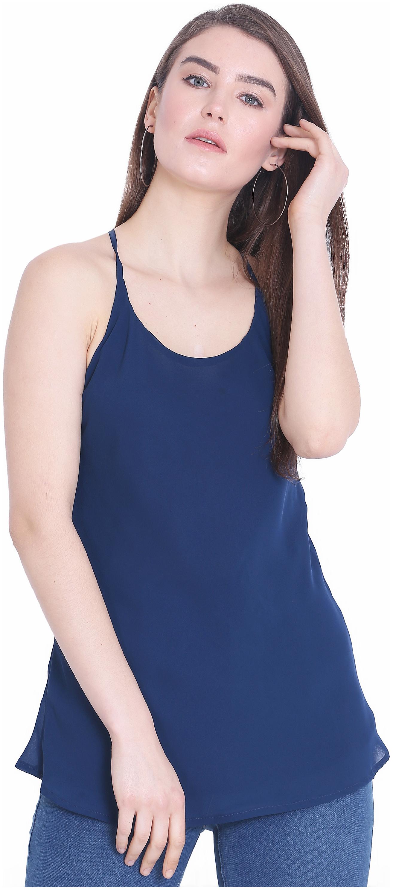 

Sanadi Women Solid Regular top - Blue