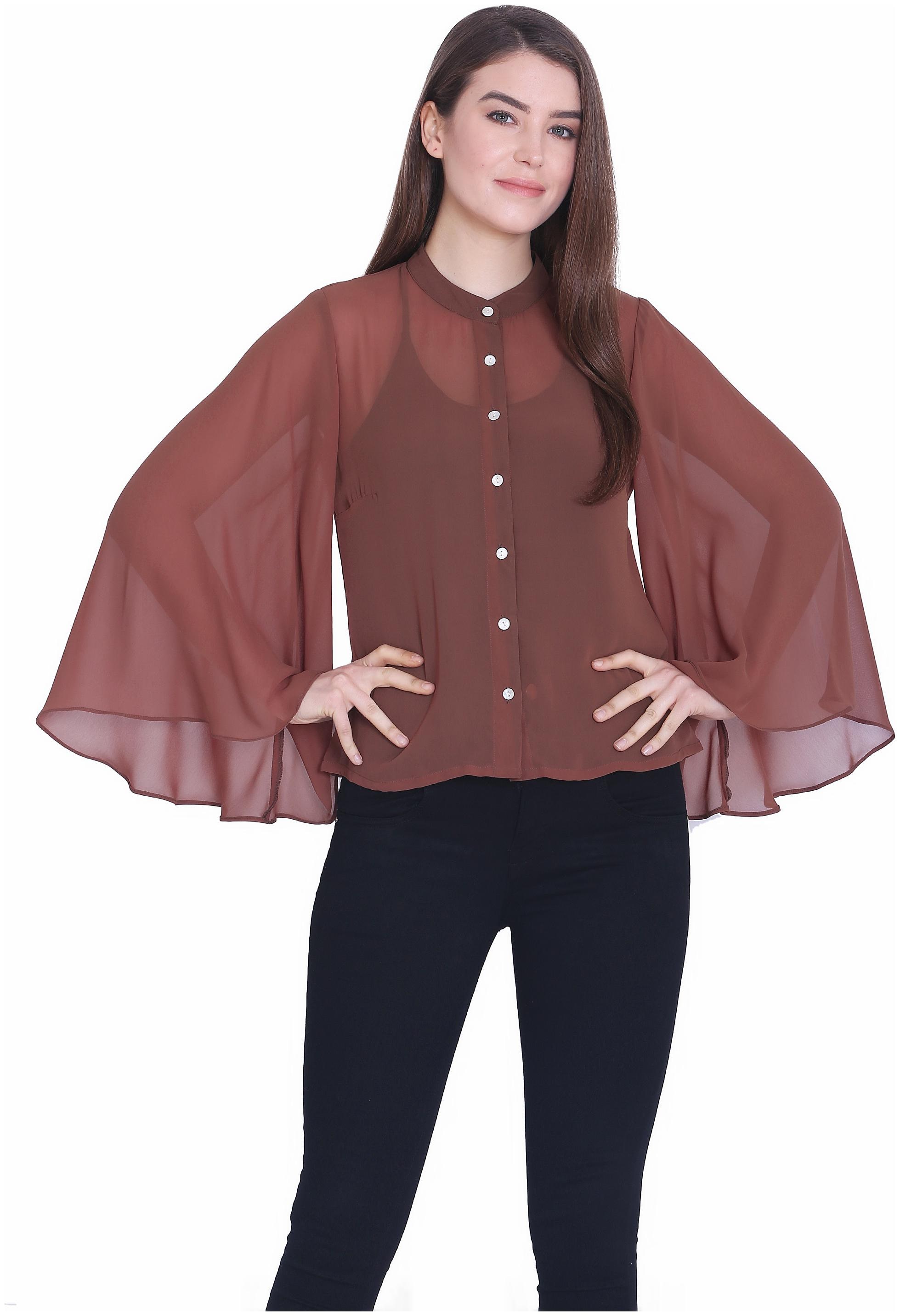 

Sanadi Women Solid Regular top - Brown