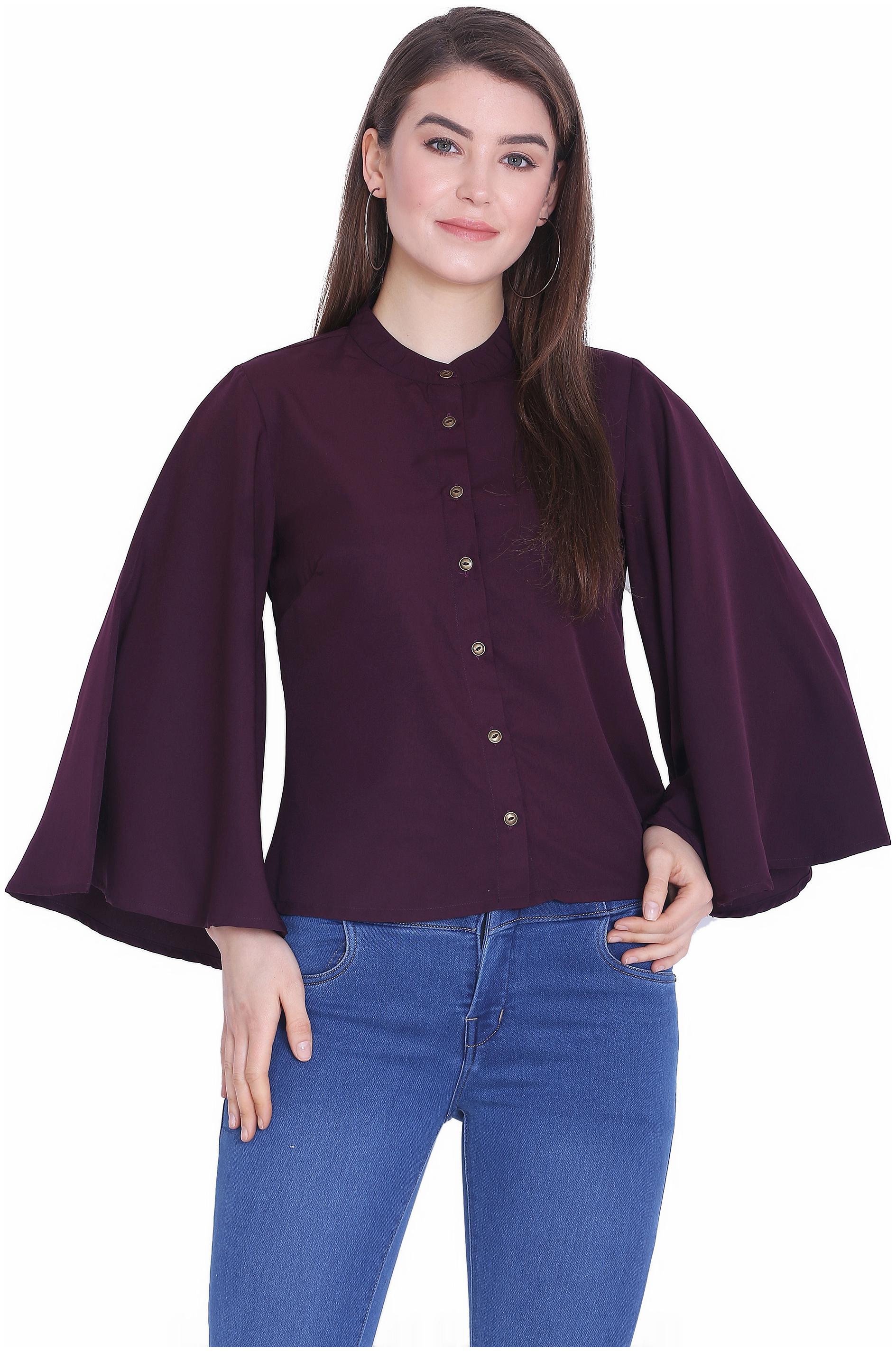 

Sanadi Women Solid Regular top - Purple