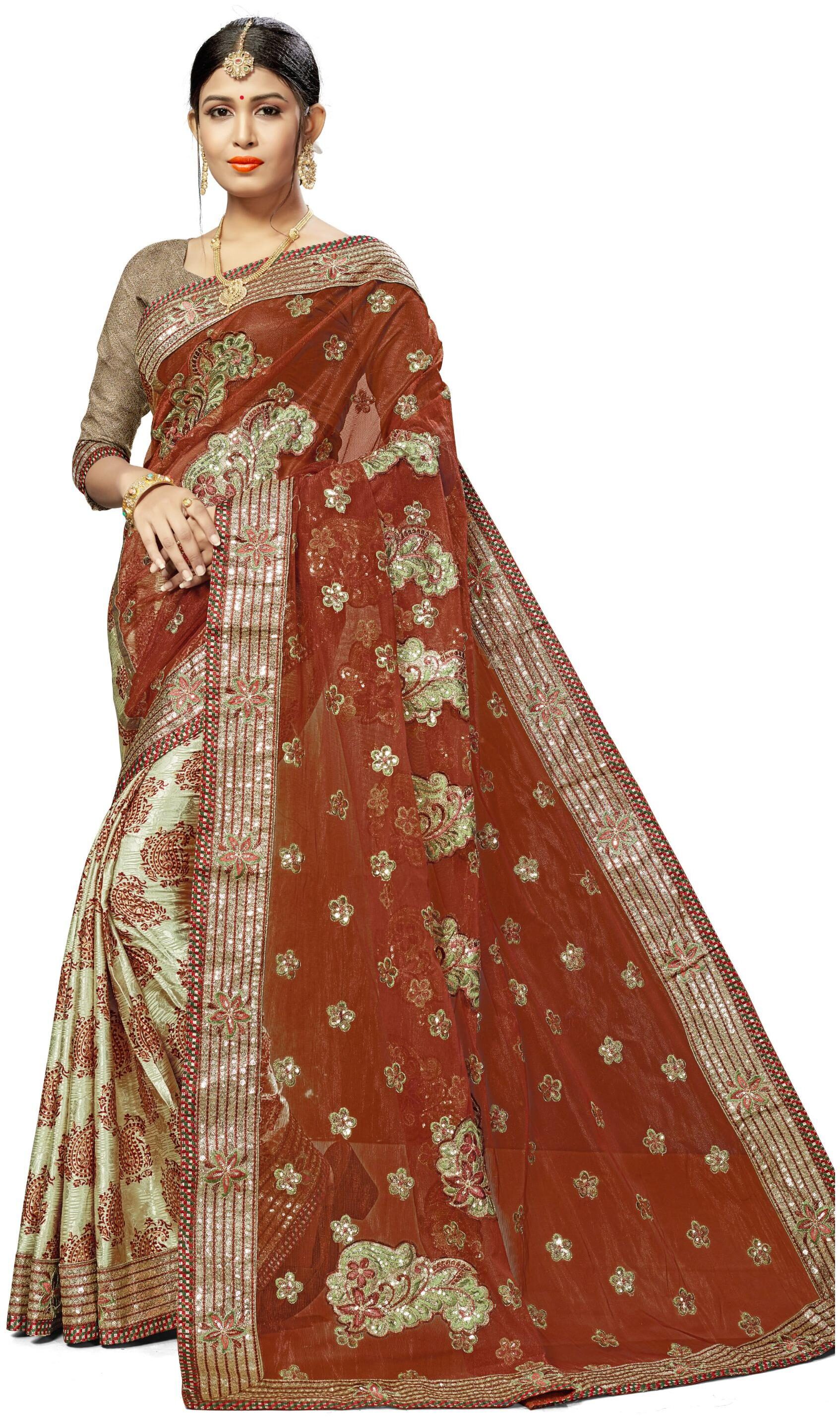 

Sangam Prints Women Georgette Sarees Brown