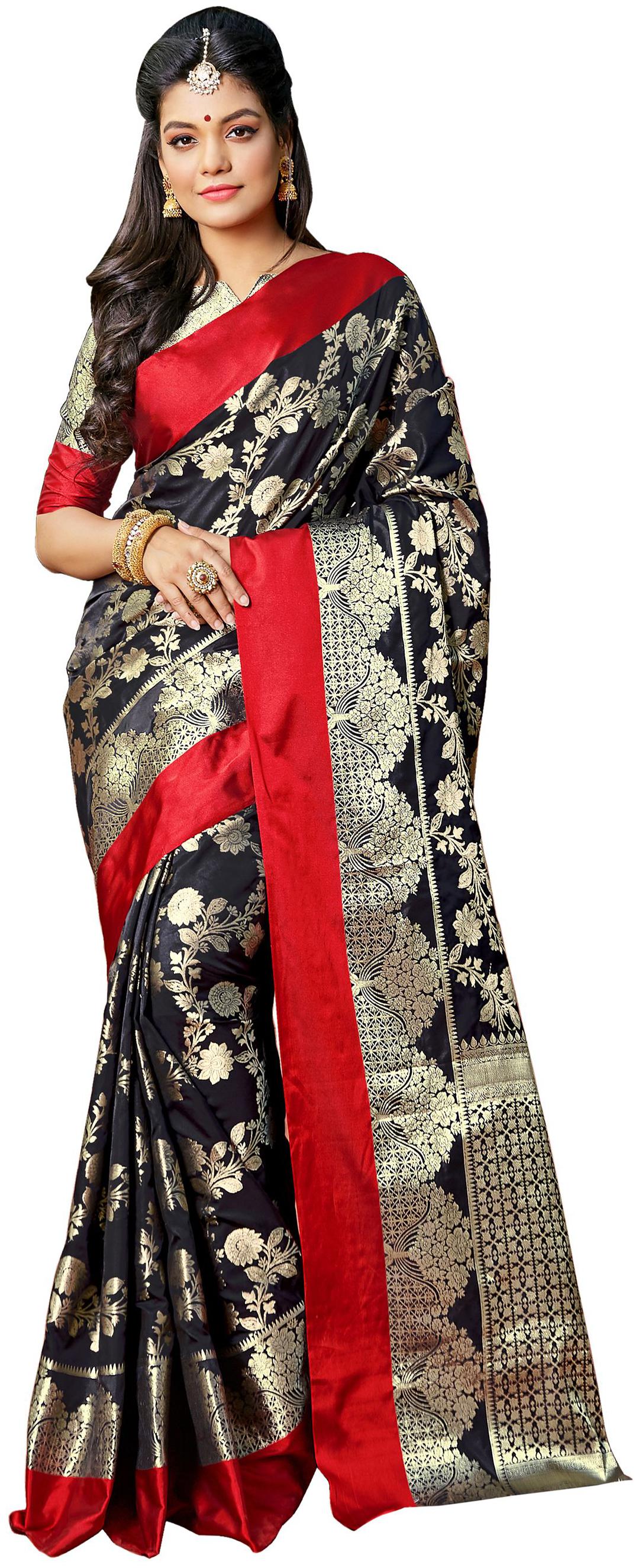 

Sangam Prints Women Silk Sarees Black