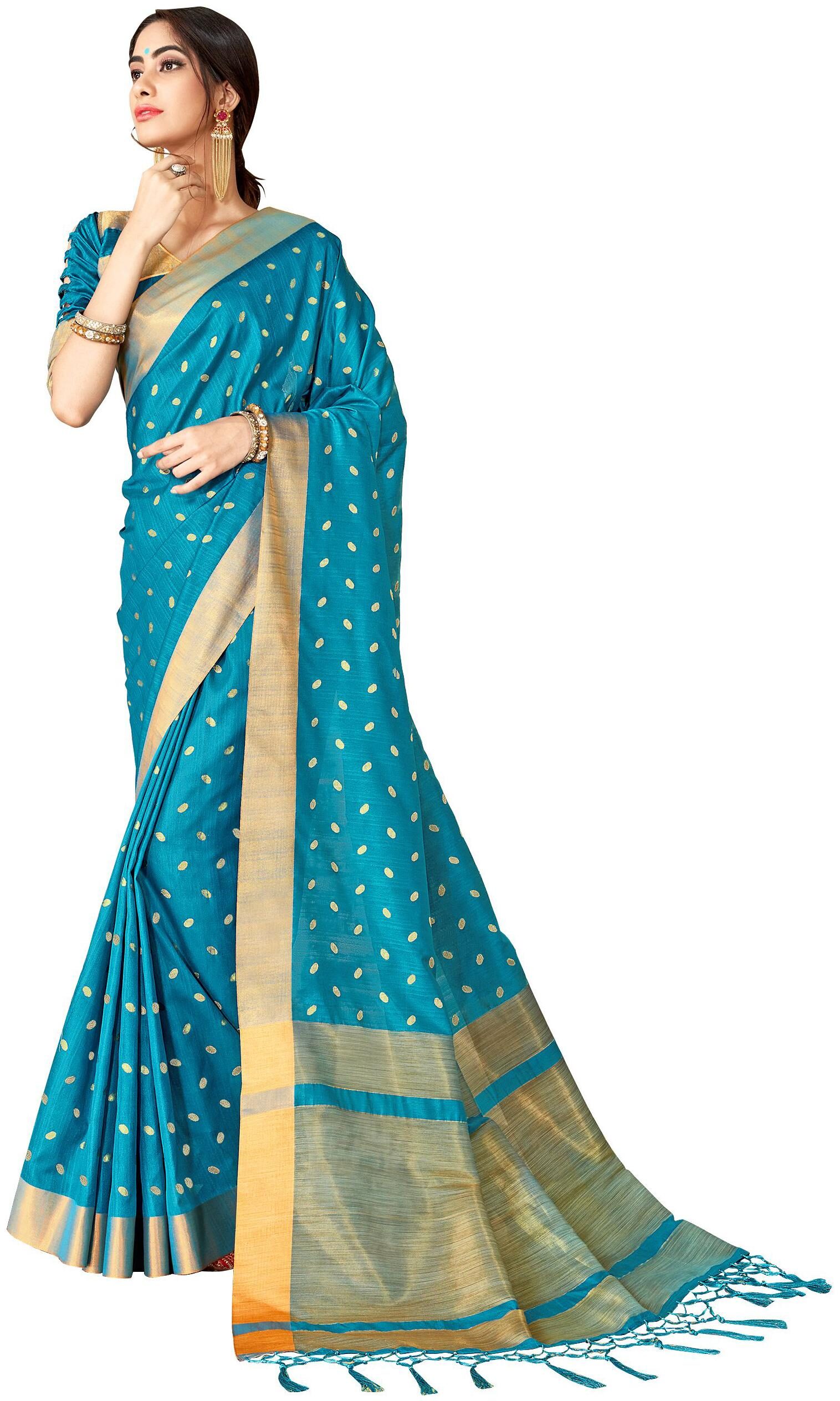 

Sangam Prints Women Silk Sarees Turquoise