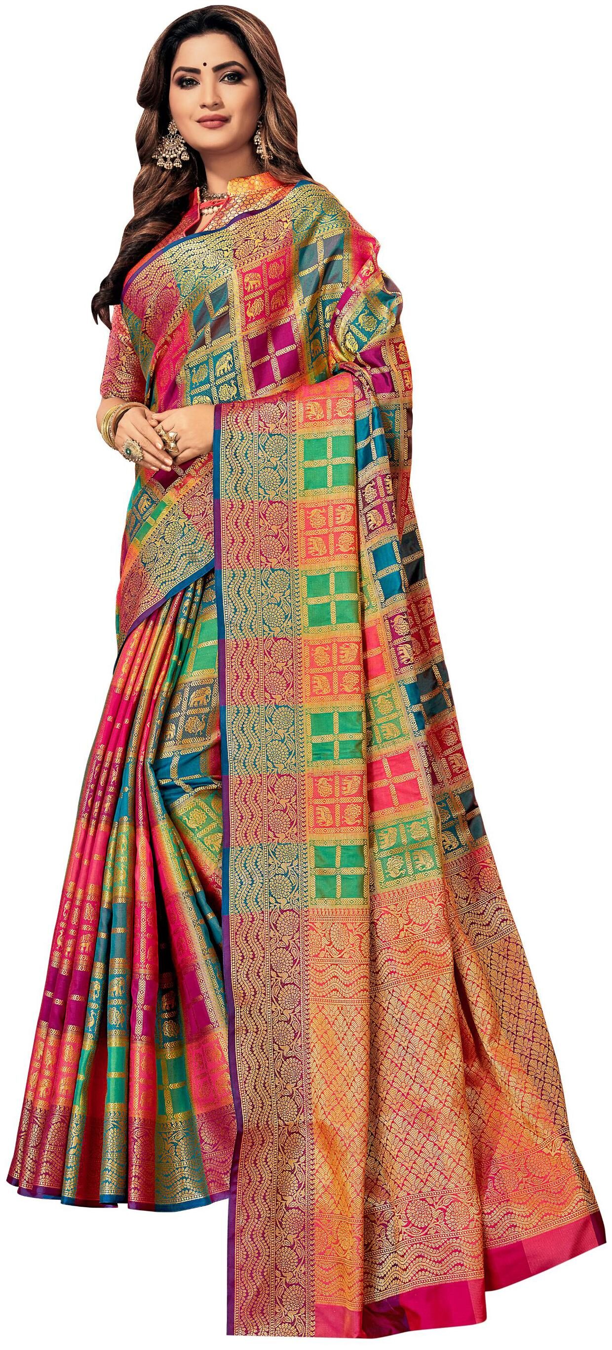 

Sangam Prints Women Silk Sarees Multi