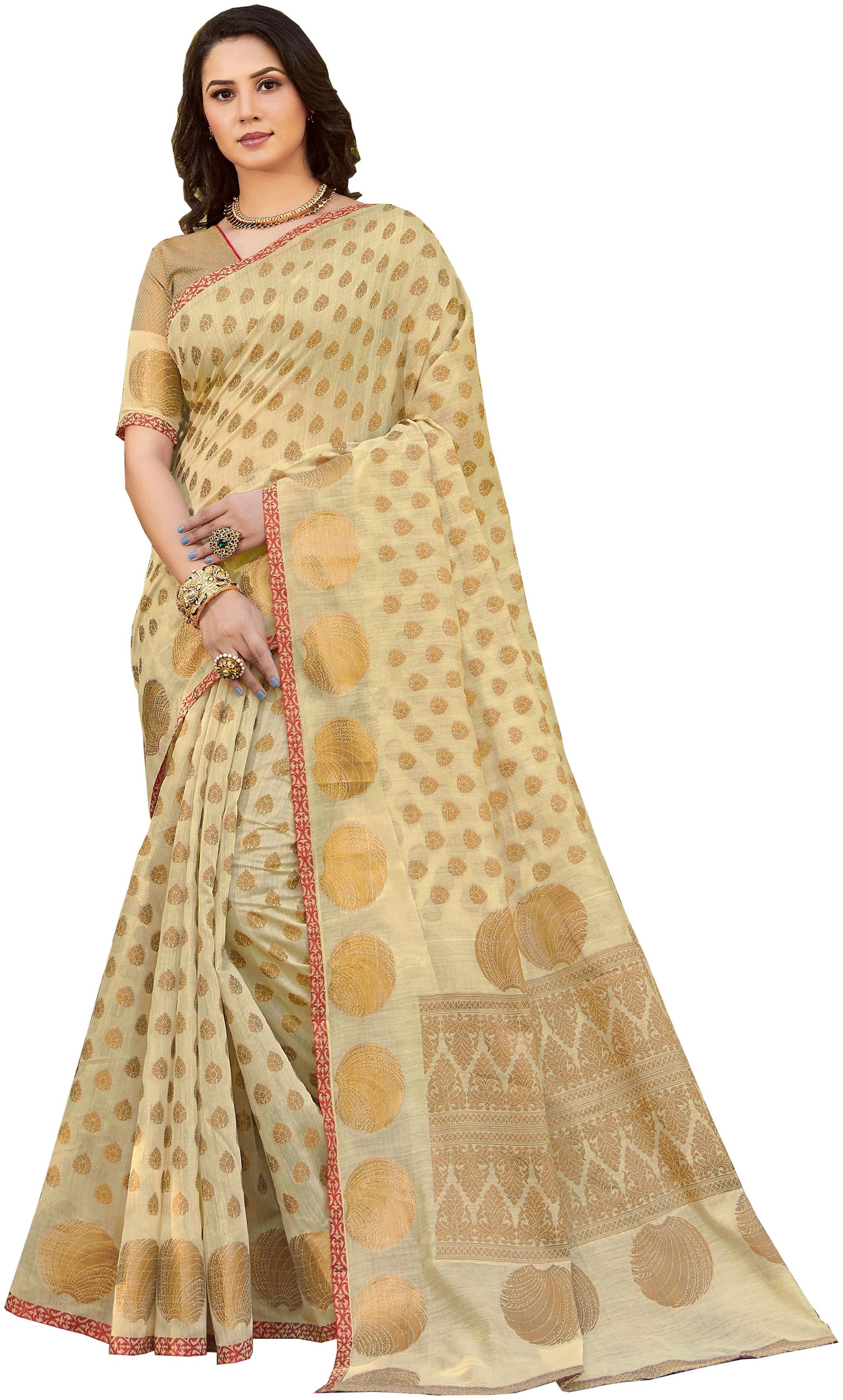 

Sangam Prints Women Silk Sarees Beige