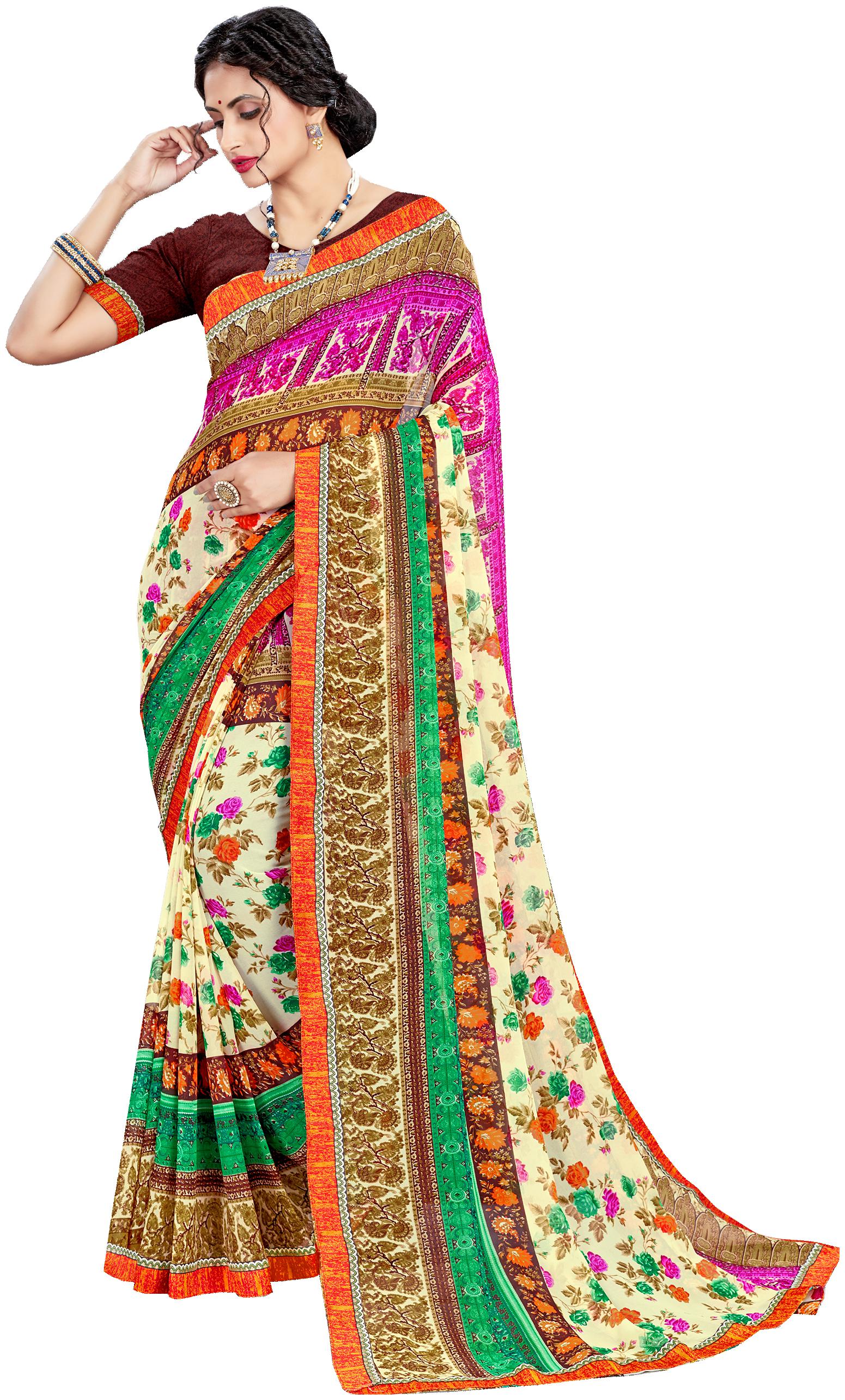 

Sangam Prints Georgette Floral Multi Regular Saree Women