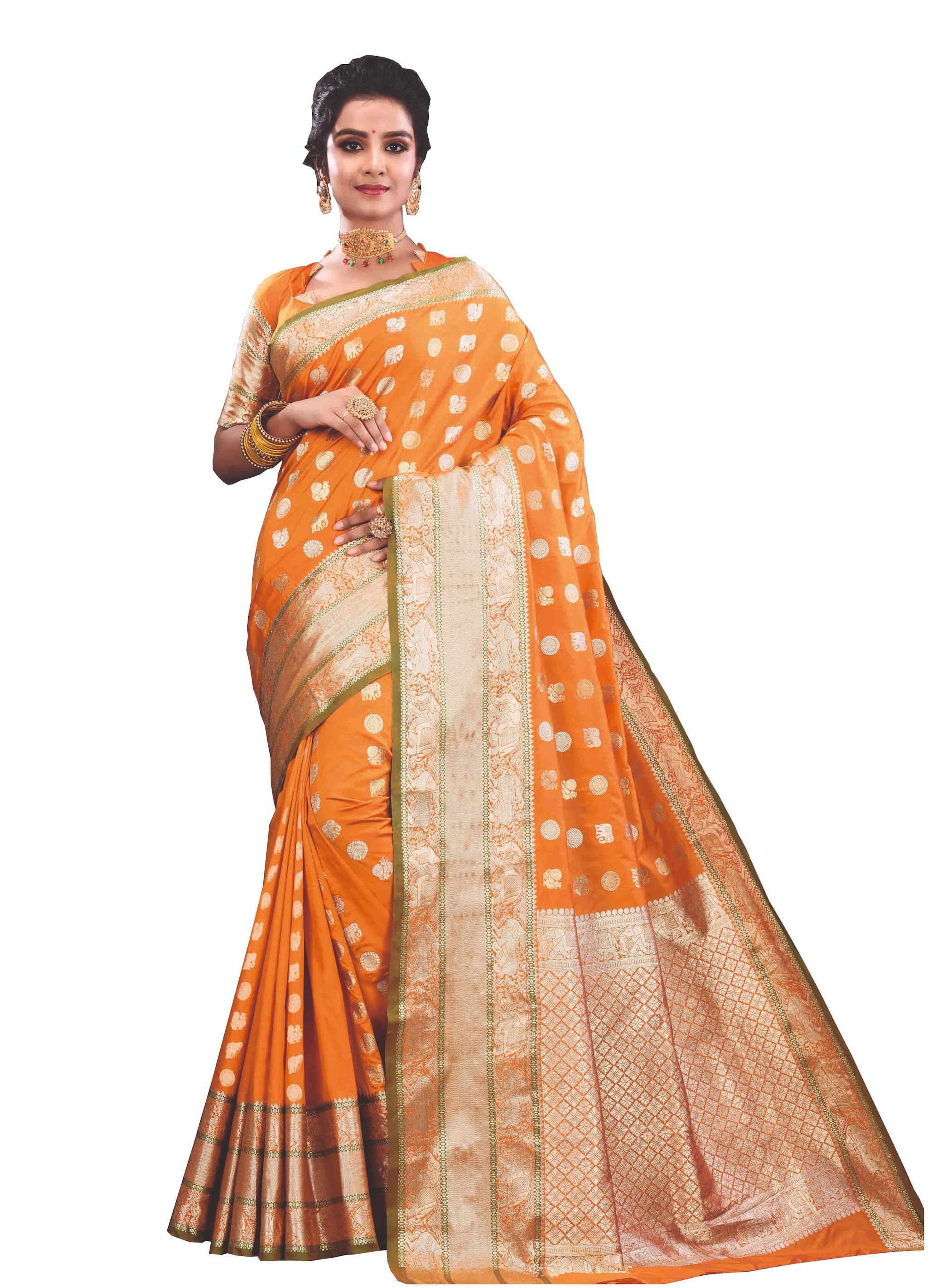 

Sangam Prints Silk Women Sarees Yellow