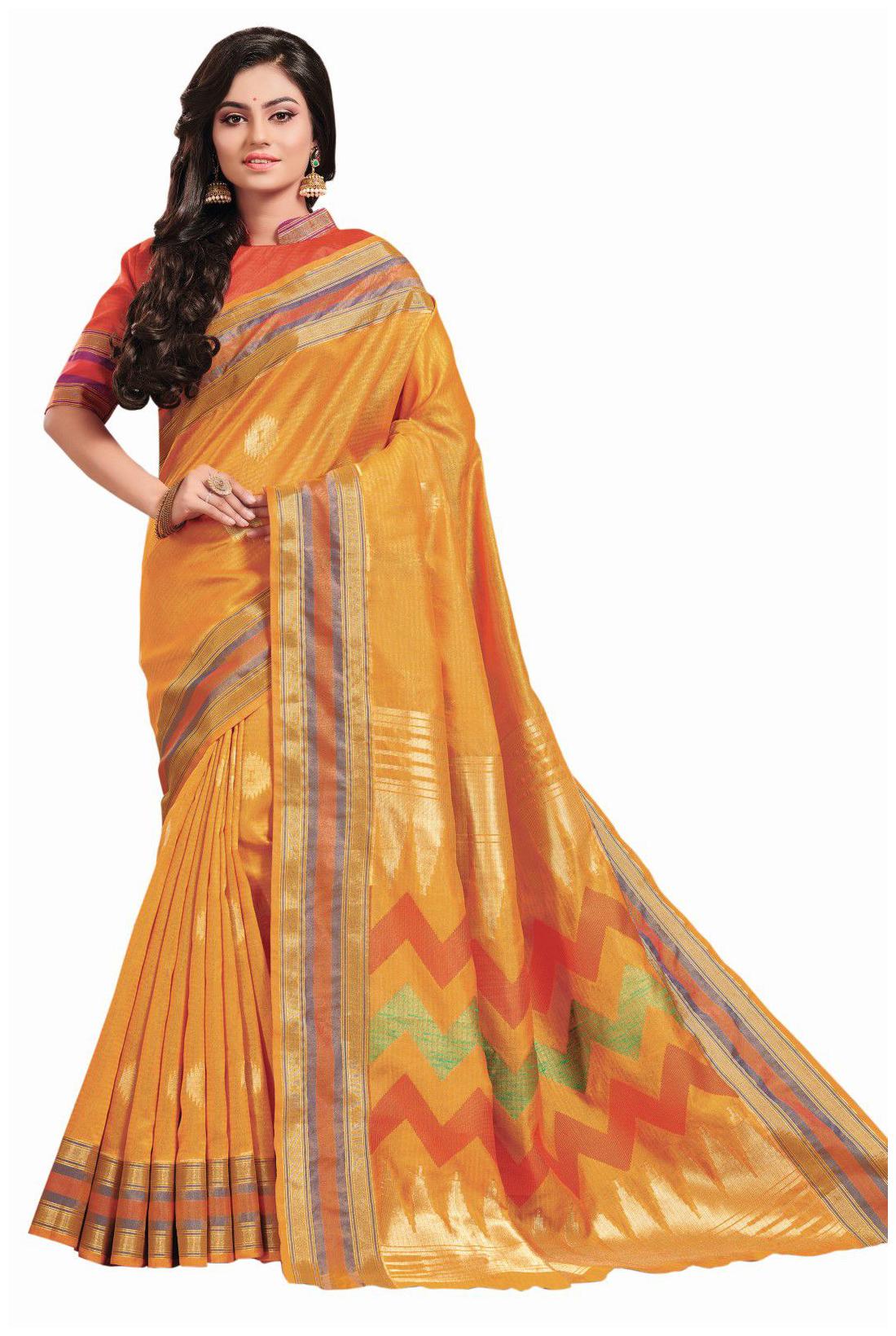 

Sangam Prints Women Silk Sarees Yellow