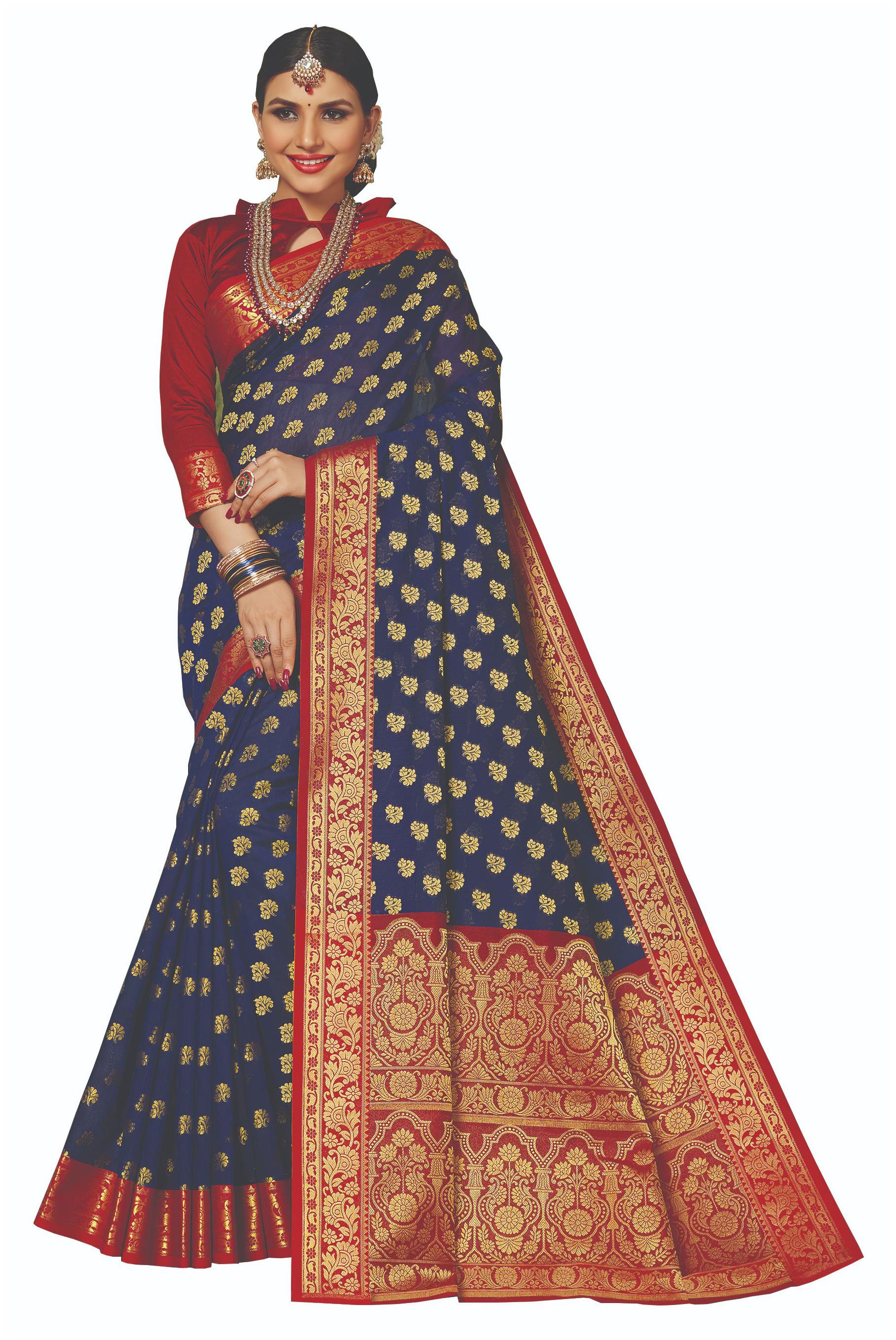 

Sangam Prints Women Silk Sarees Blue