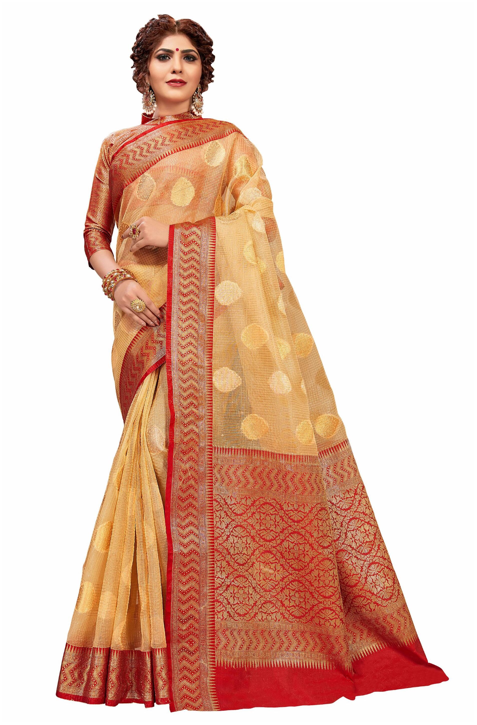 

Sangam Prints Women Silk Sarees Beige