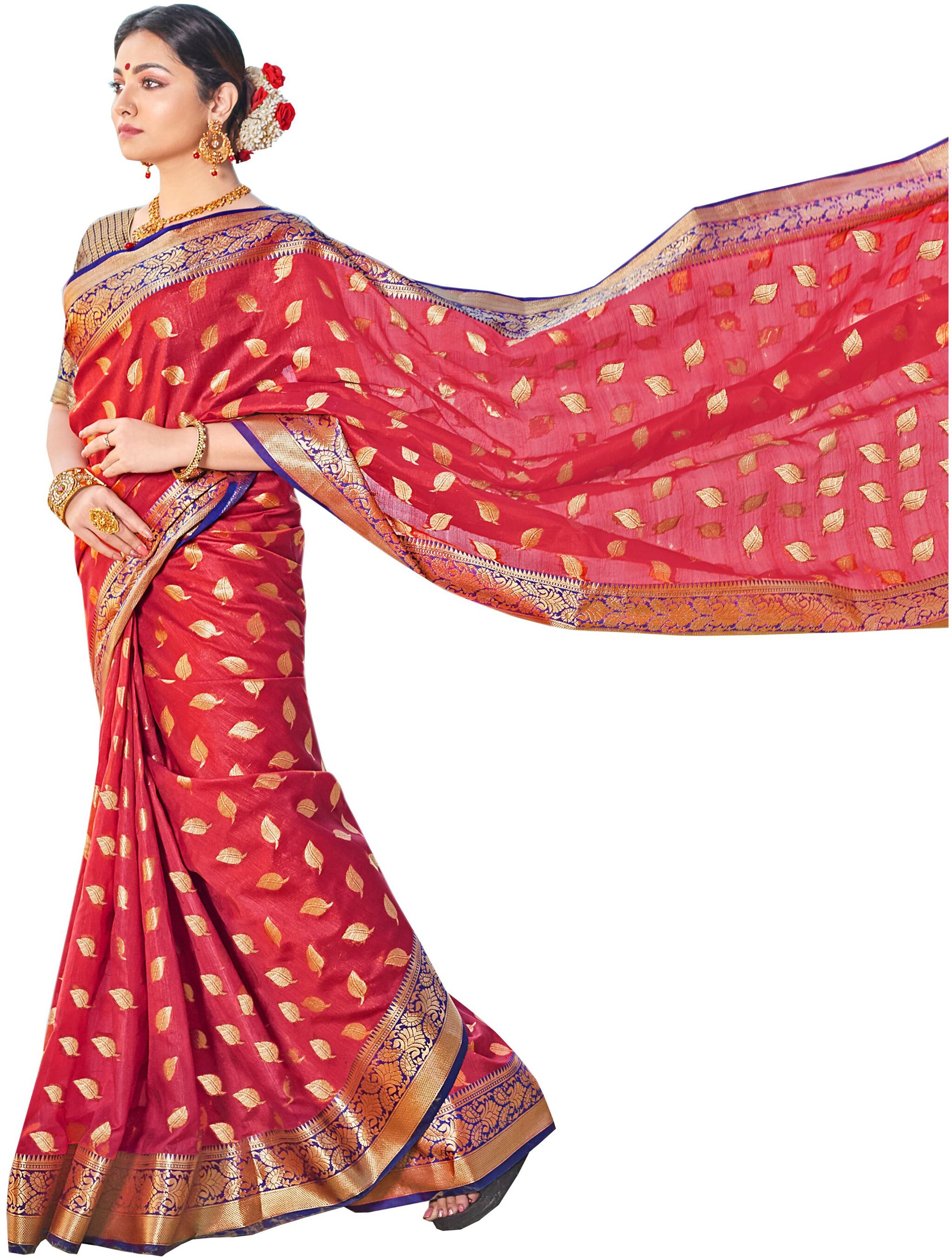 

Sangam Prints Women Silk Sarees Red